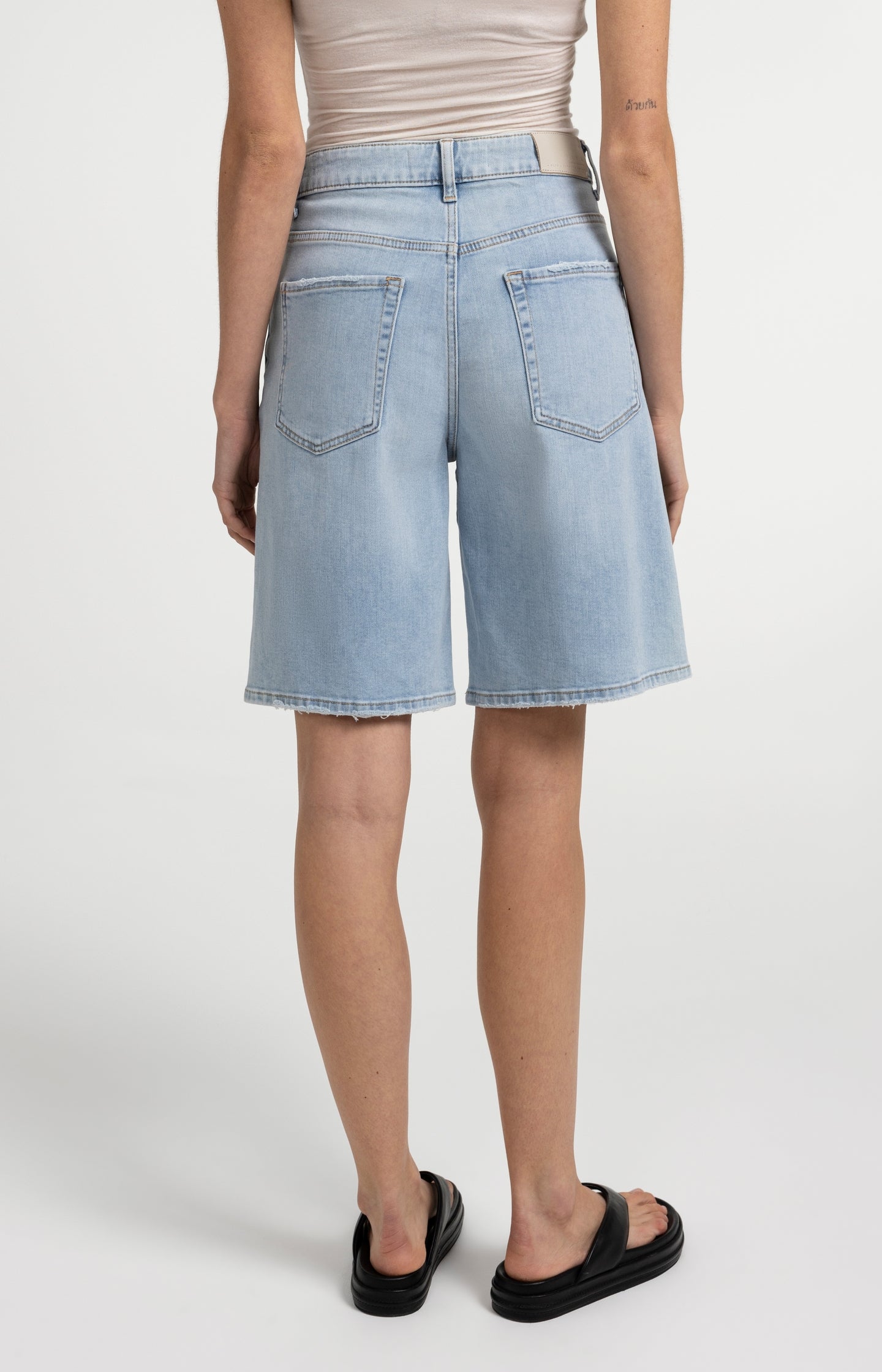 Denim bermuda shorts with regular fit
