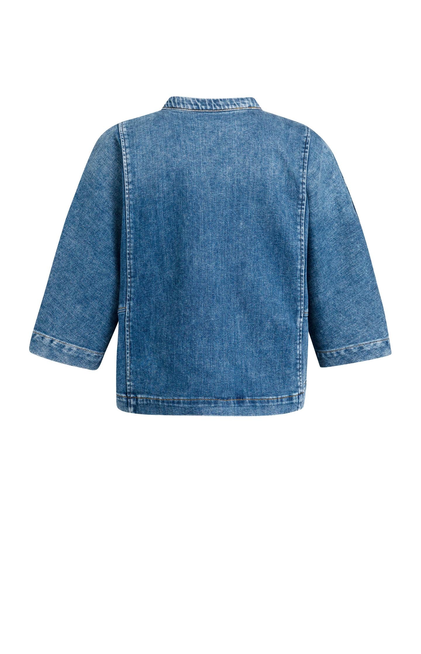 Denim blouse with short sleeves