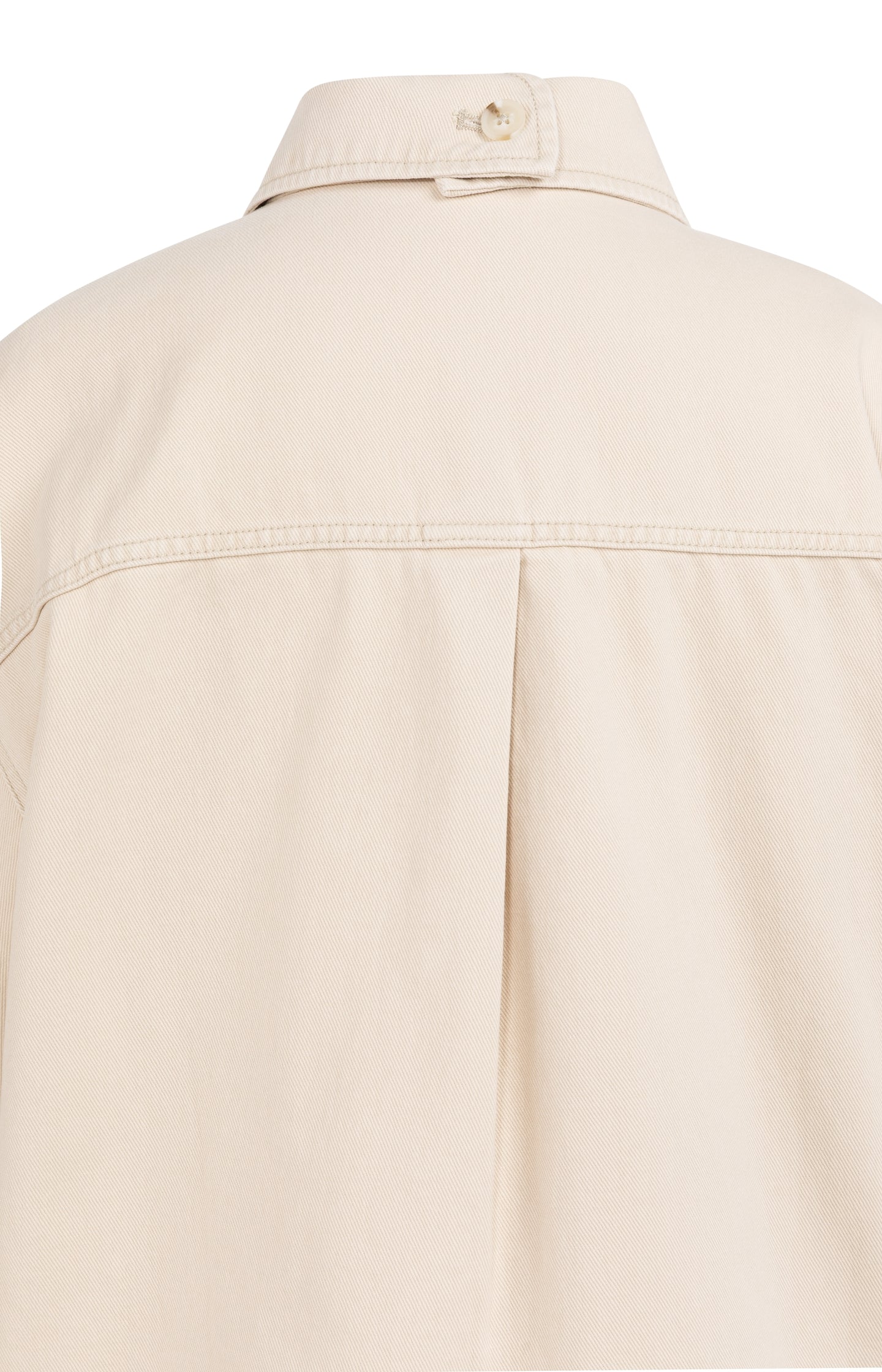 Denim jacket with short sleeves and patch pockets