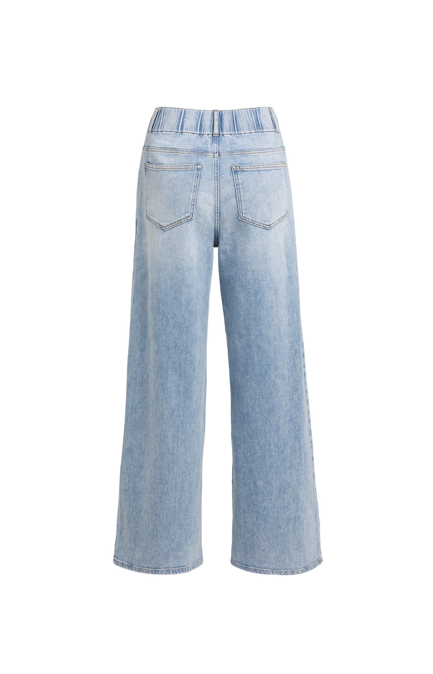 Denim jeans with wide legs and distinctive waistband - L34 - Type: product