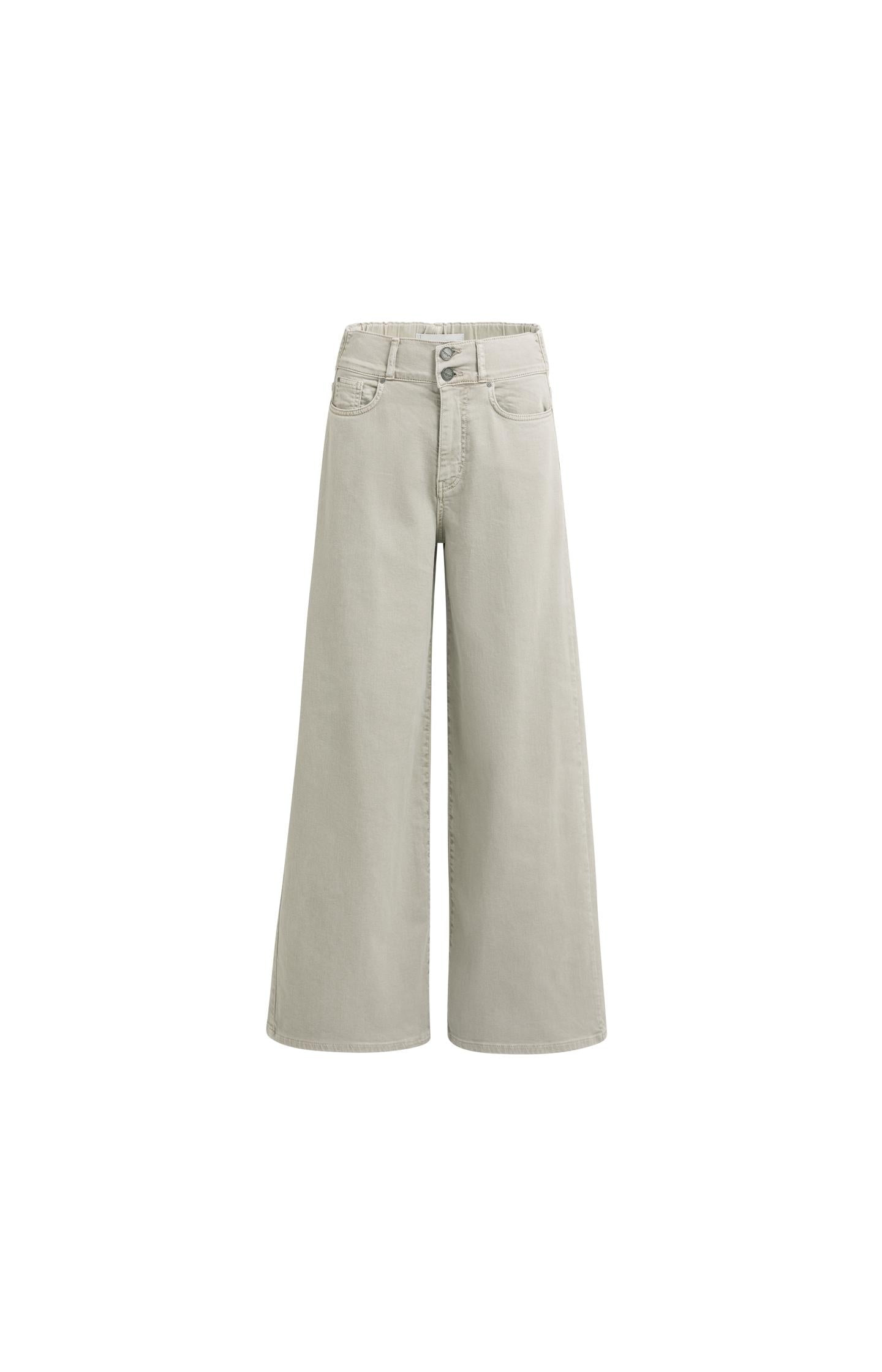 Denim jeans with wide legs and distinctive waistband - L34 - Type: product