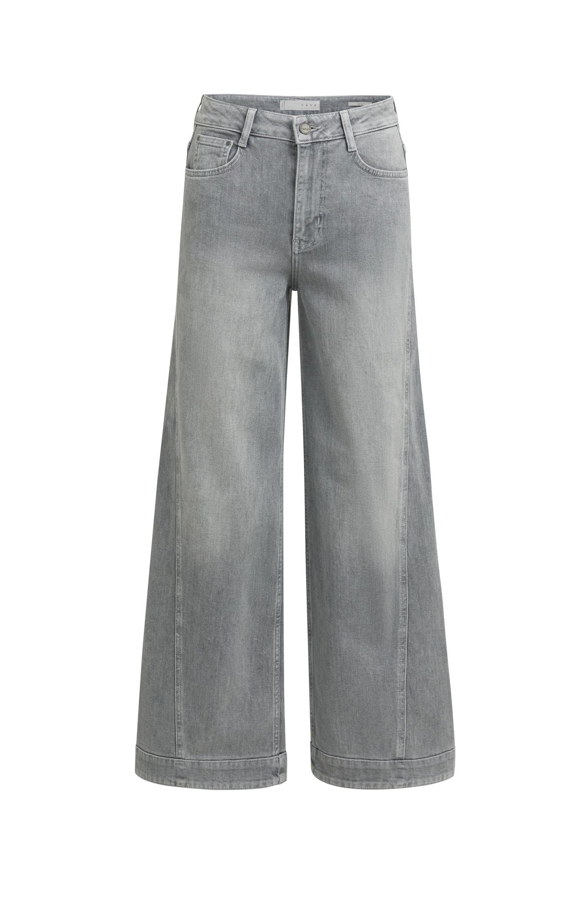 Denim jeans with wide legs and seam details (L32) - Type: product