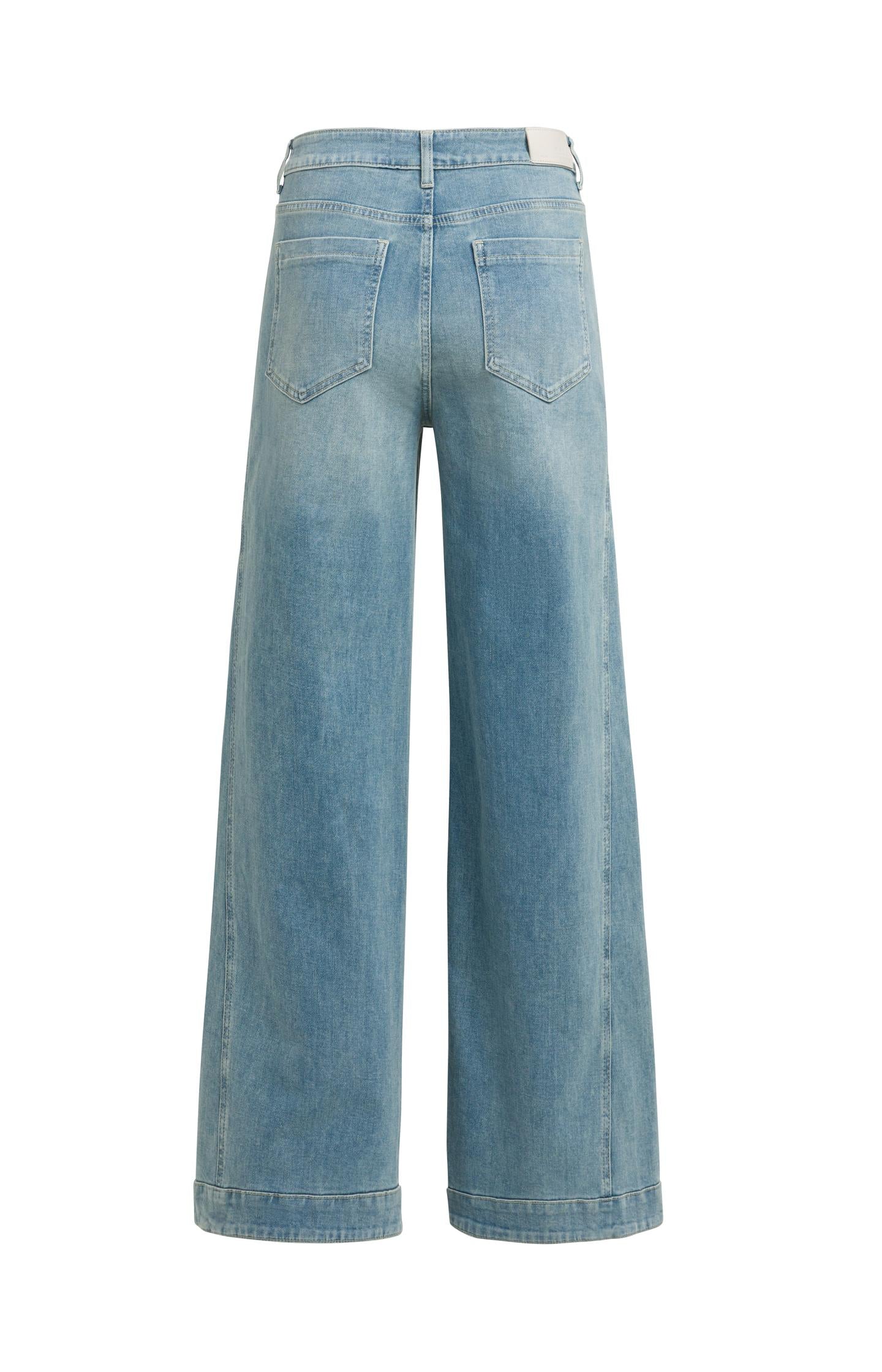 Denim jeans with wide legs and seam details - L34 - Type: product
