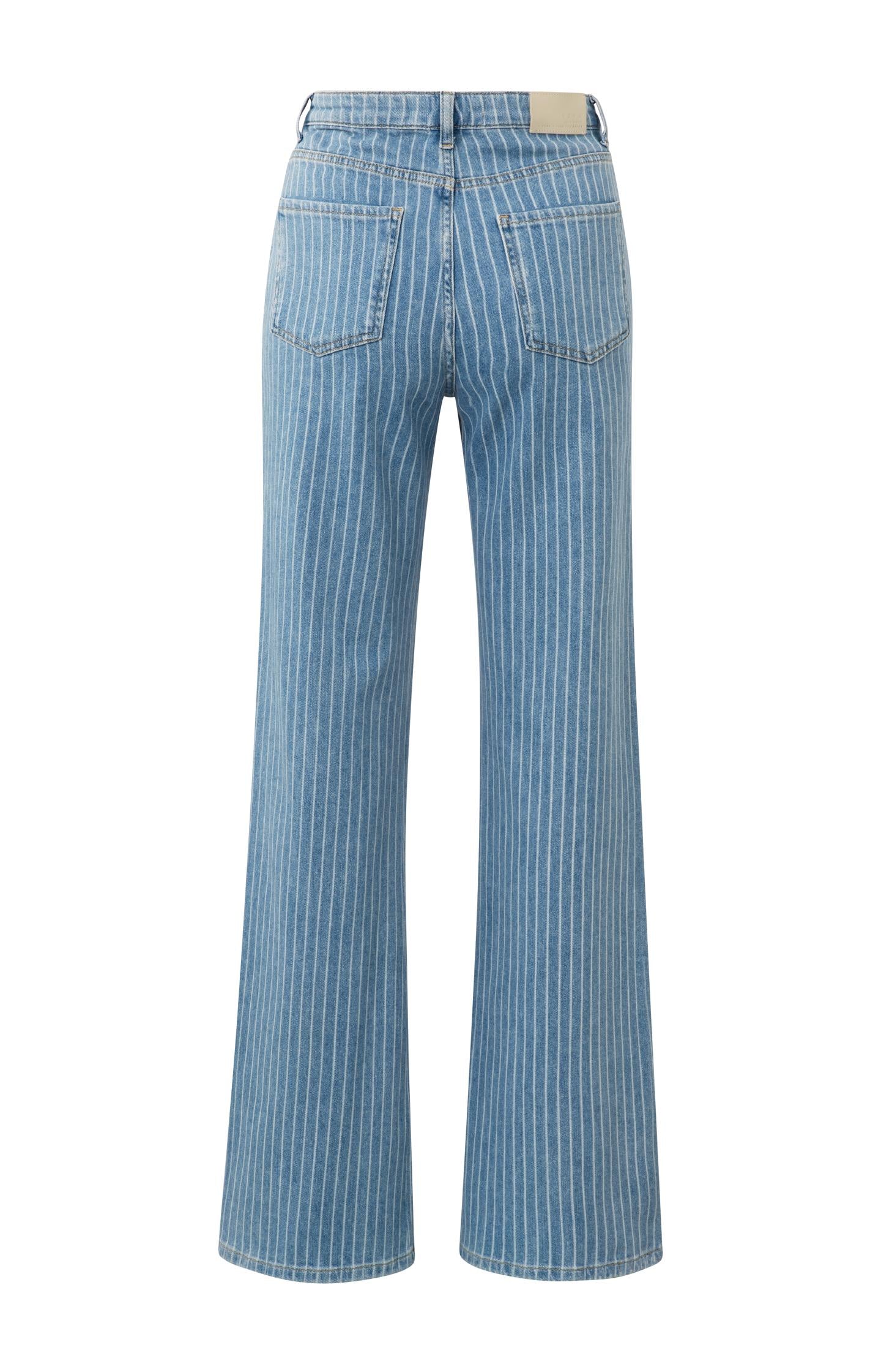 Denim trousers with striped detail