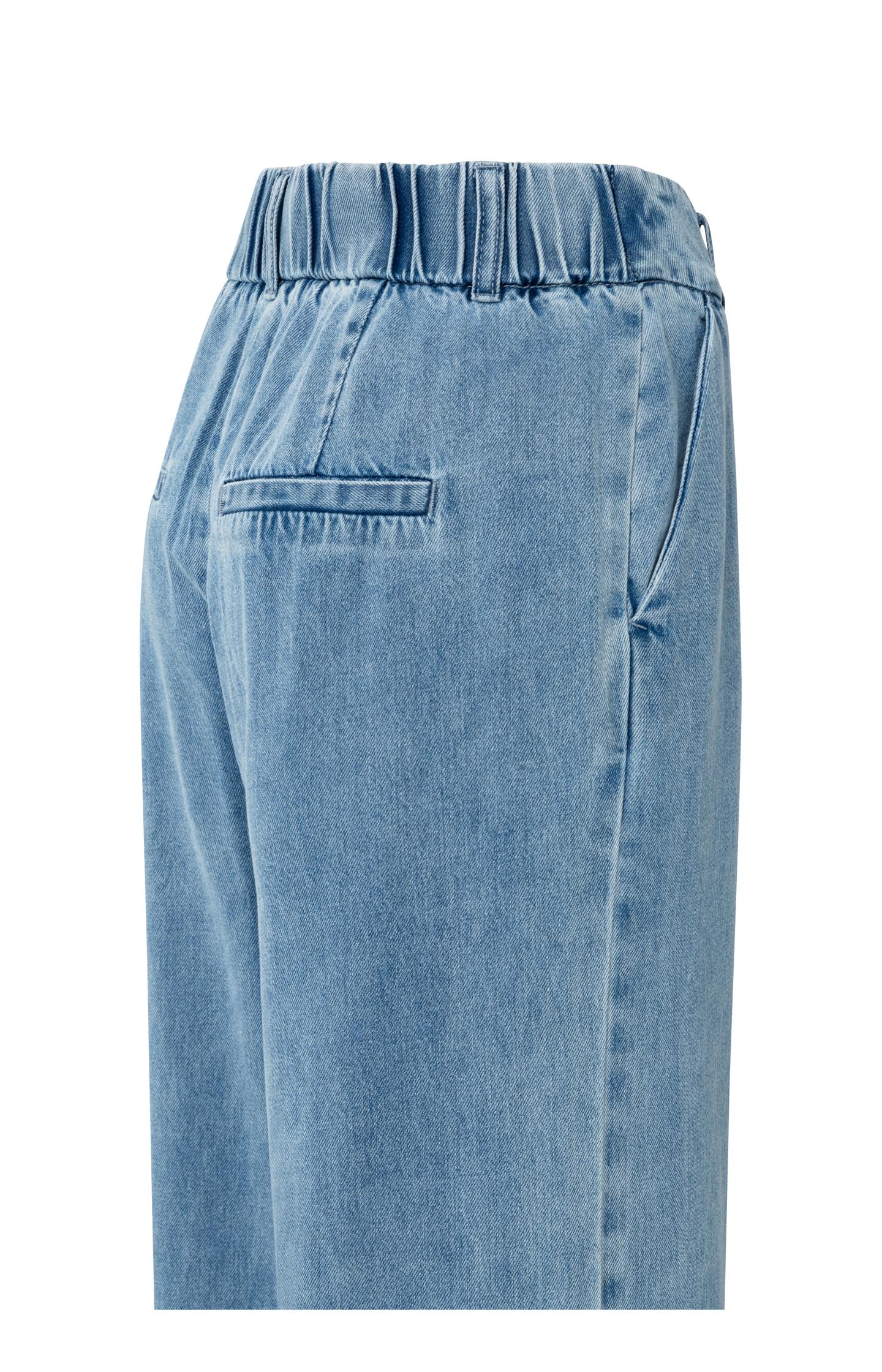 Denim trousers with turn-ups and elastic waistband (L32)