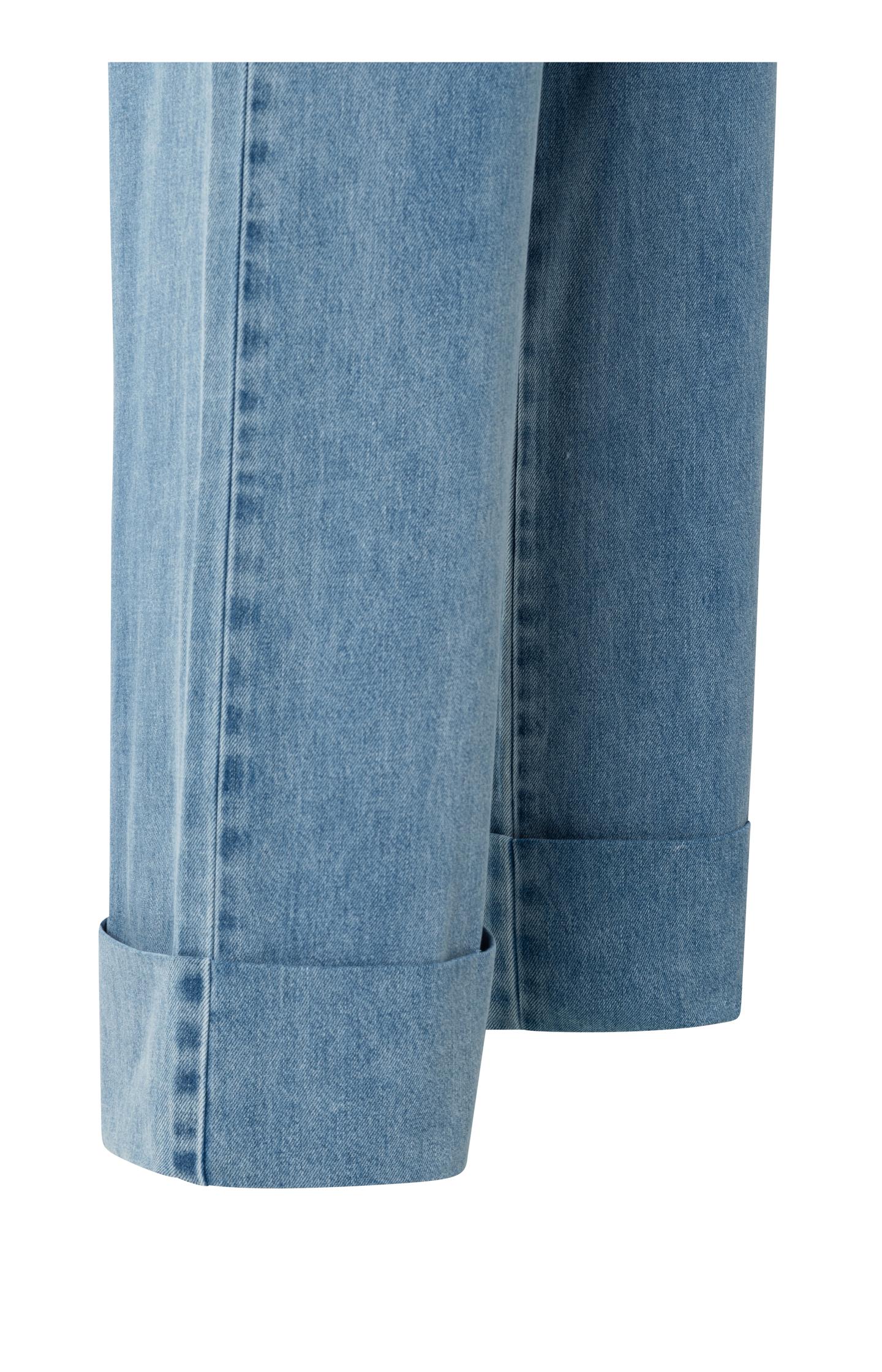 Denim trousers with turn-ups and elastic waistband (L32)
