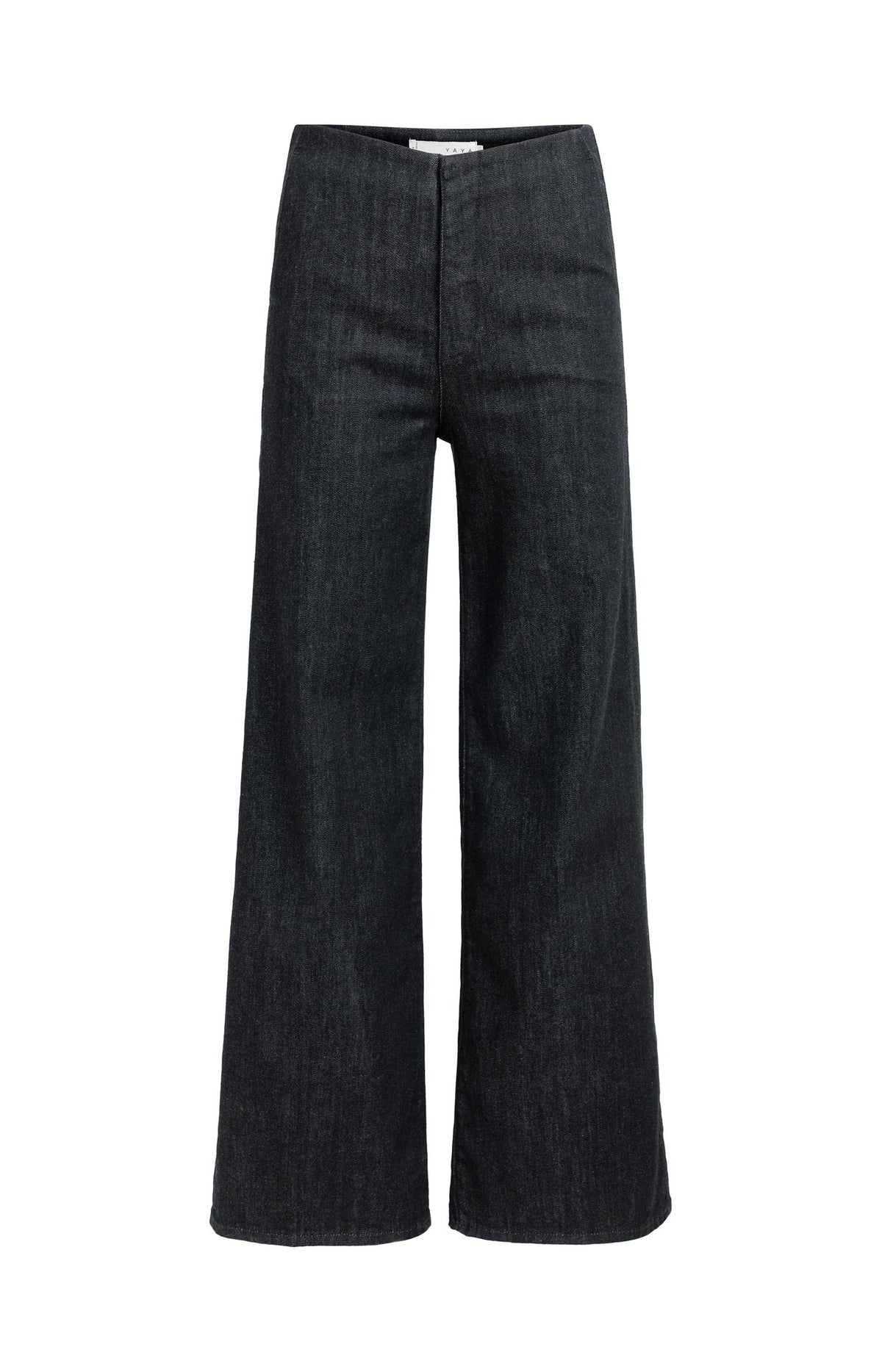 Denim trousers with wide legs - Black Denim