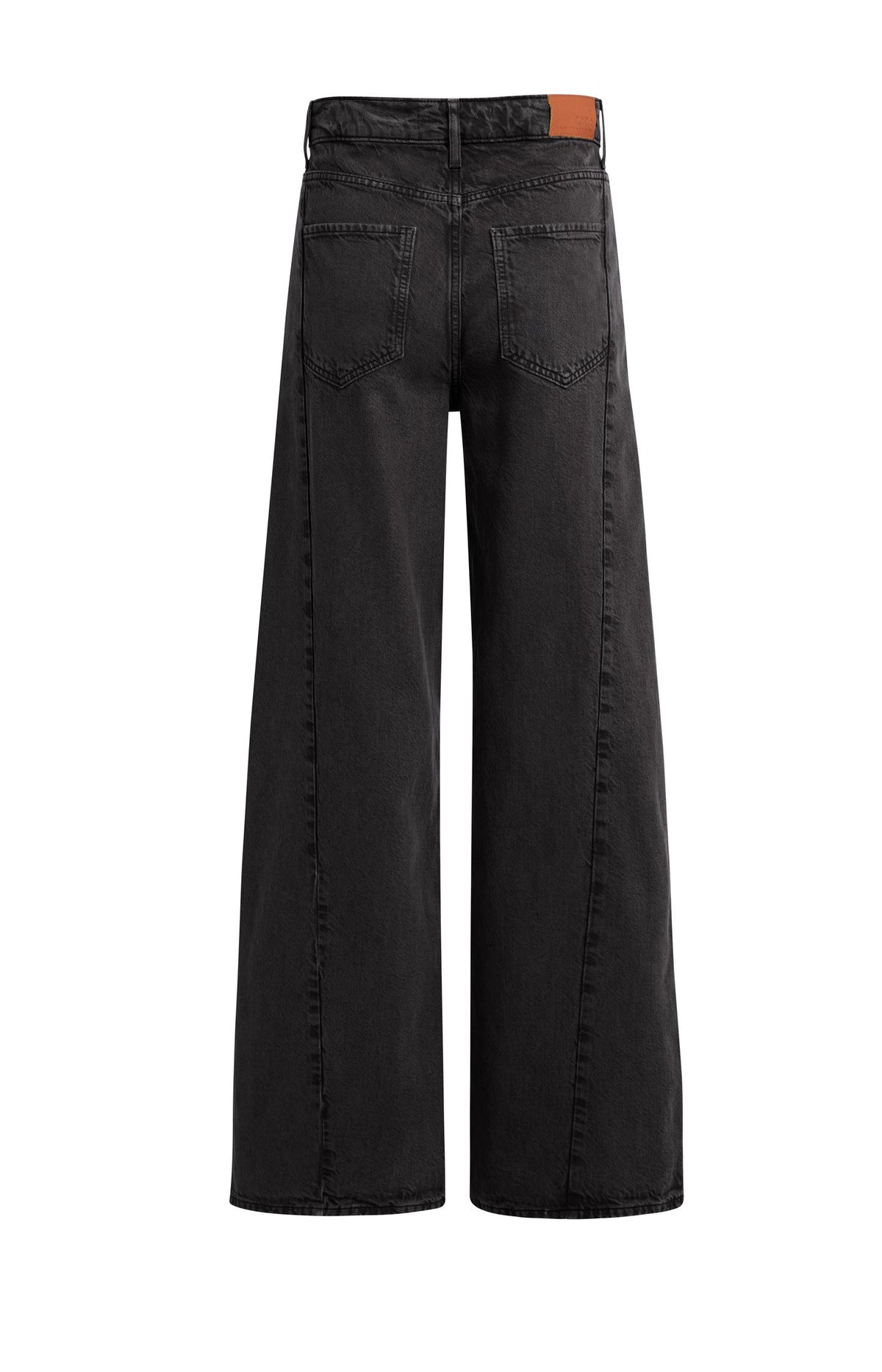 Denim with high waist and wide legs - L32 - Black Denim