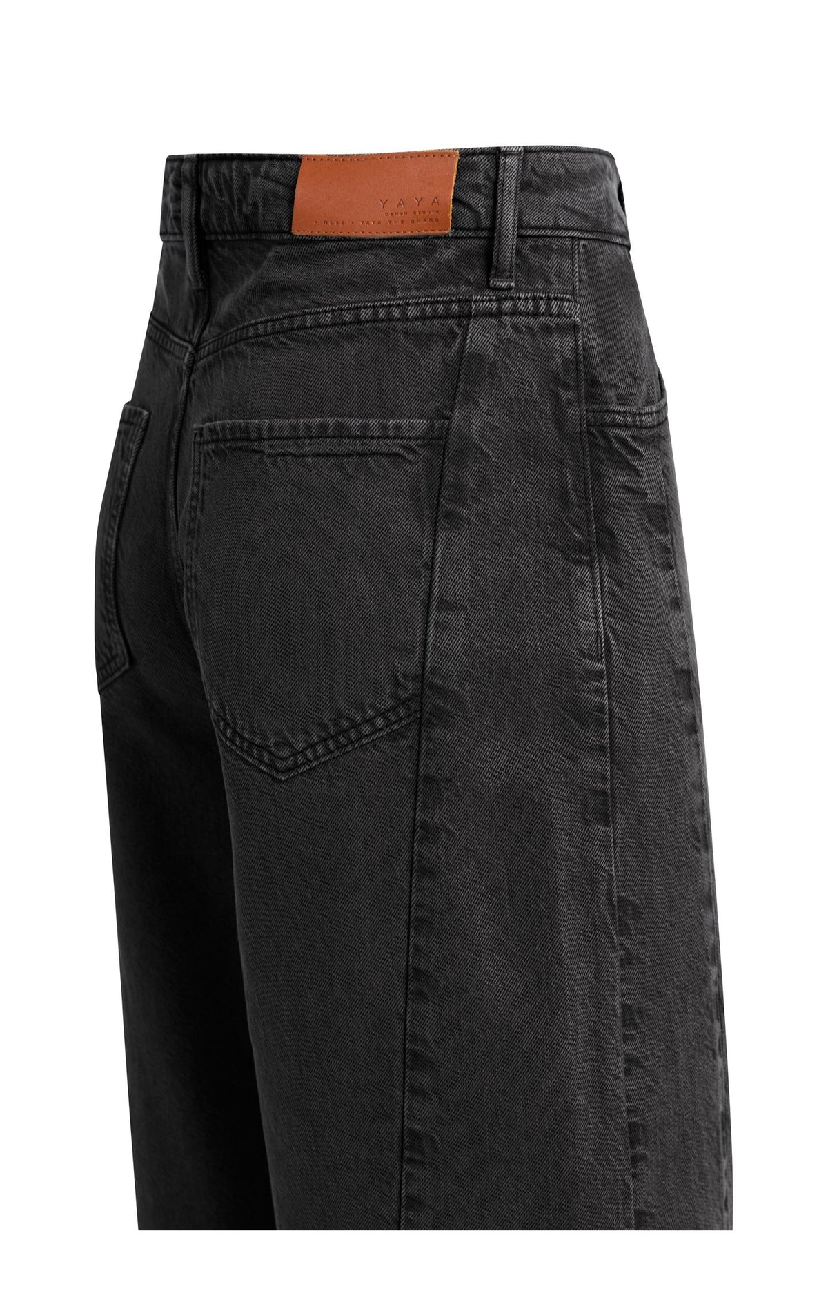 Denim with high waist and wide legs - L32 - Black Denim