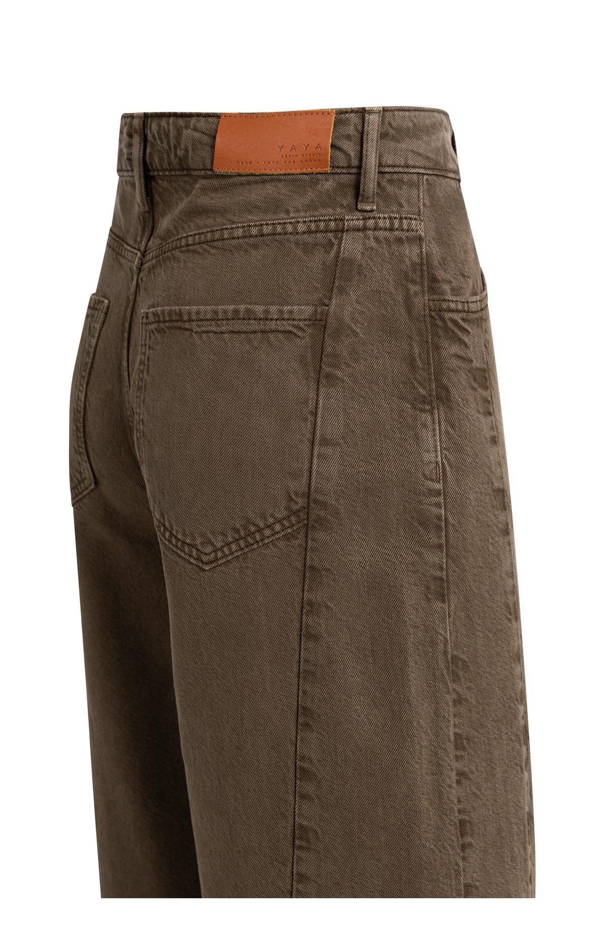 Denim with high waist and wide legs - Ln34 - Cocoa Brown