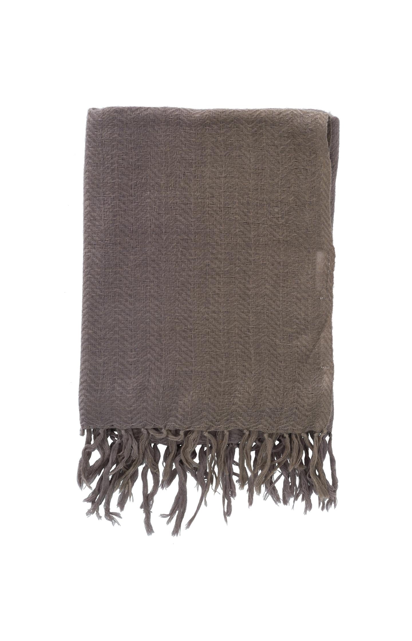 Dip dye scarf with tassels - Falcon Brown