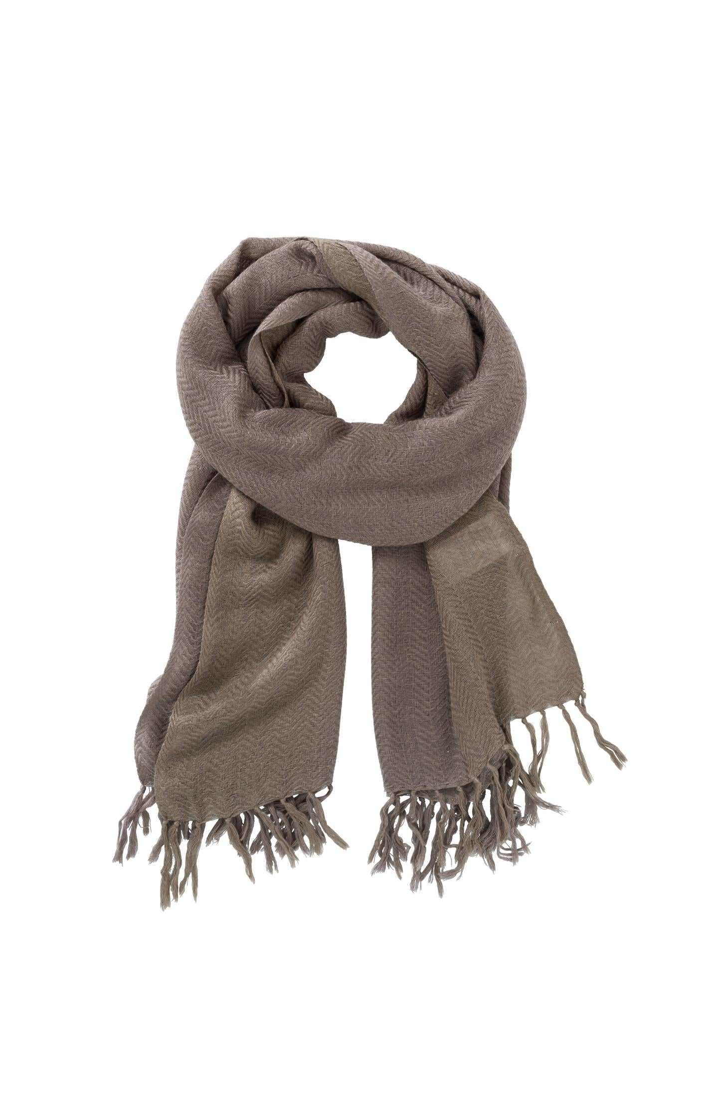Dip dye scarf with tassels - Falcon Brown - Type: product