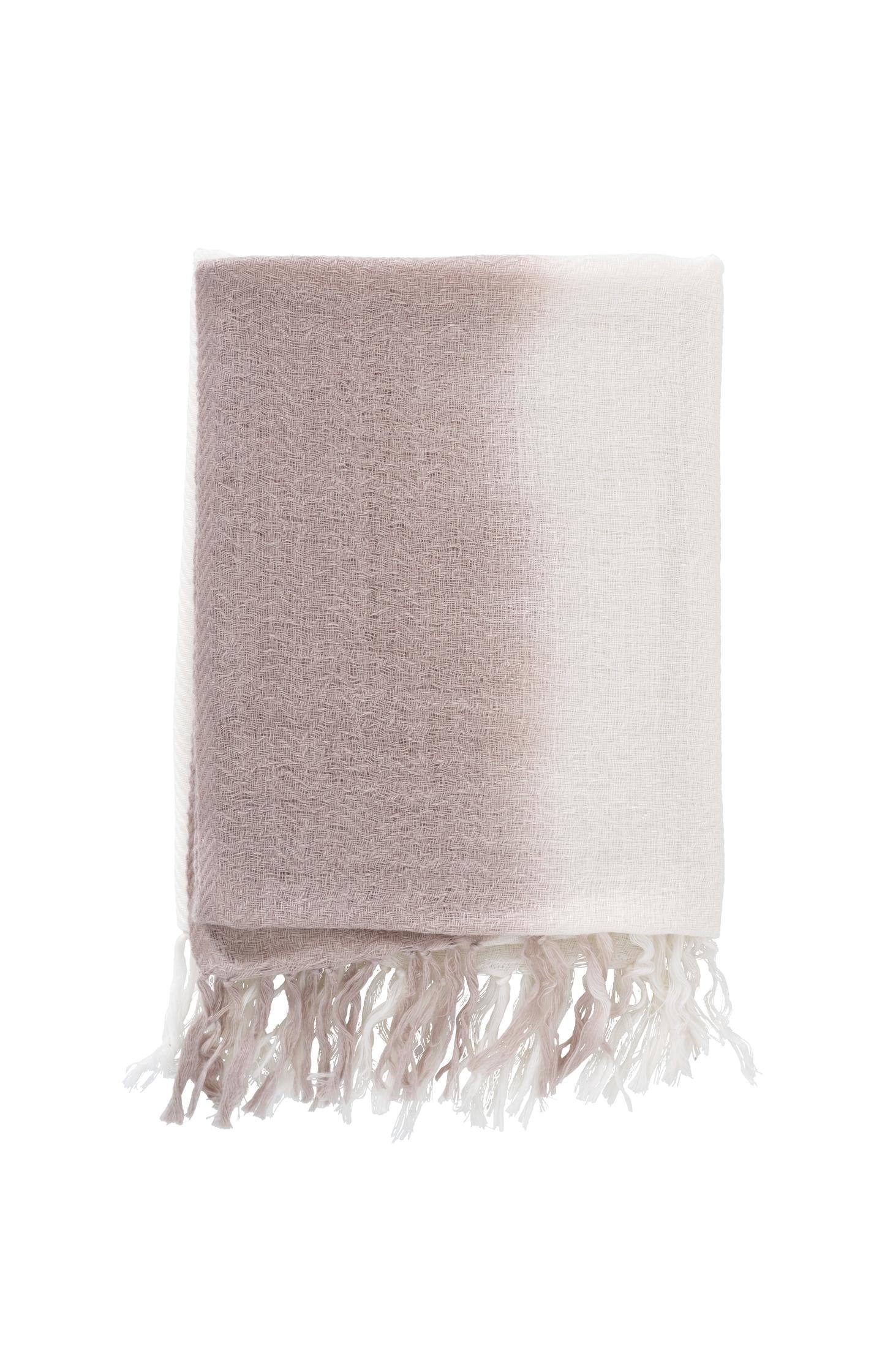 Dip dye scarf with tassels - Pure Cashmere Brown