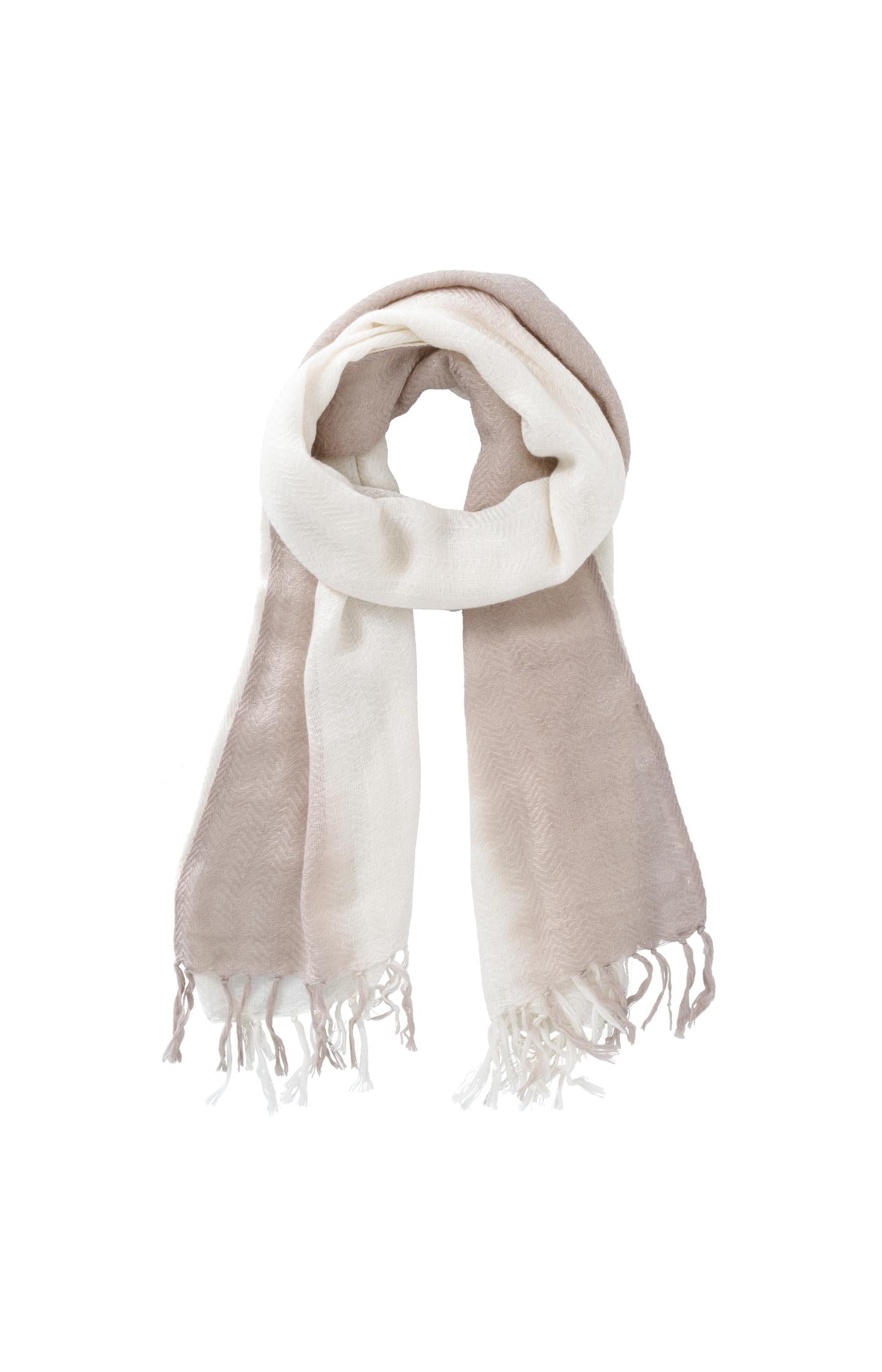 Dip dye scarf with tassels - Pure Cashmere Brown - Type: product