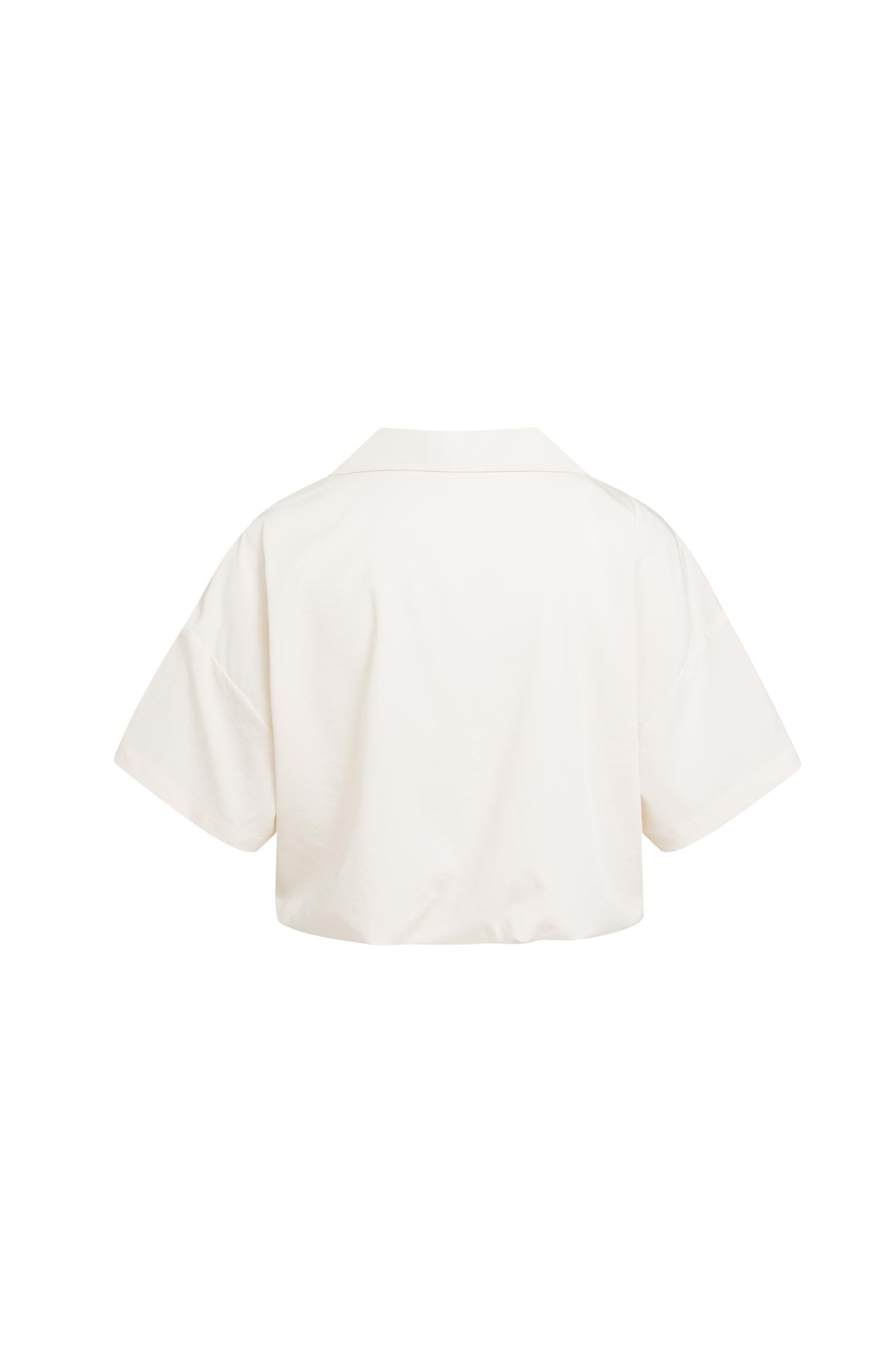 Double layer balloon top with short sleeves