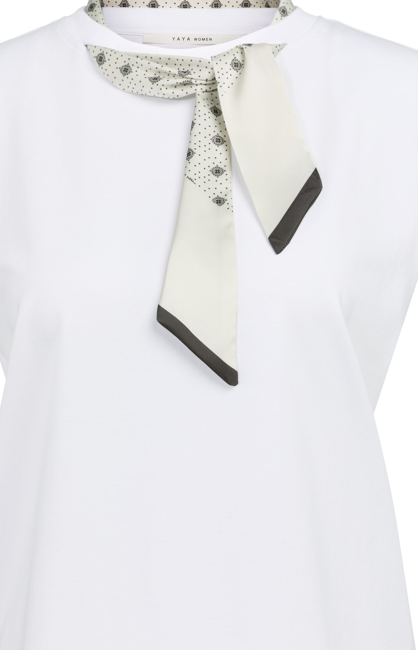 Double-layer sleeveless top with scarf detail