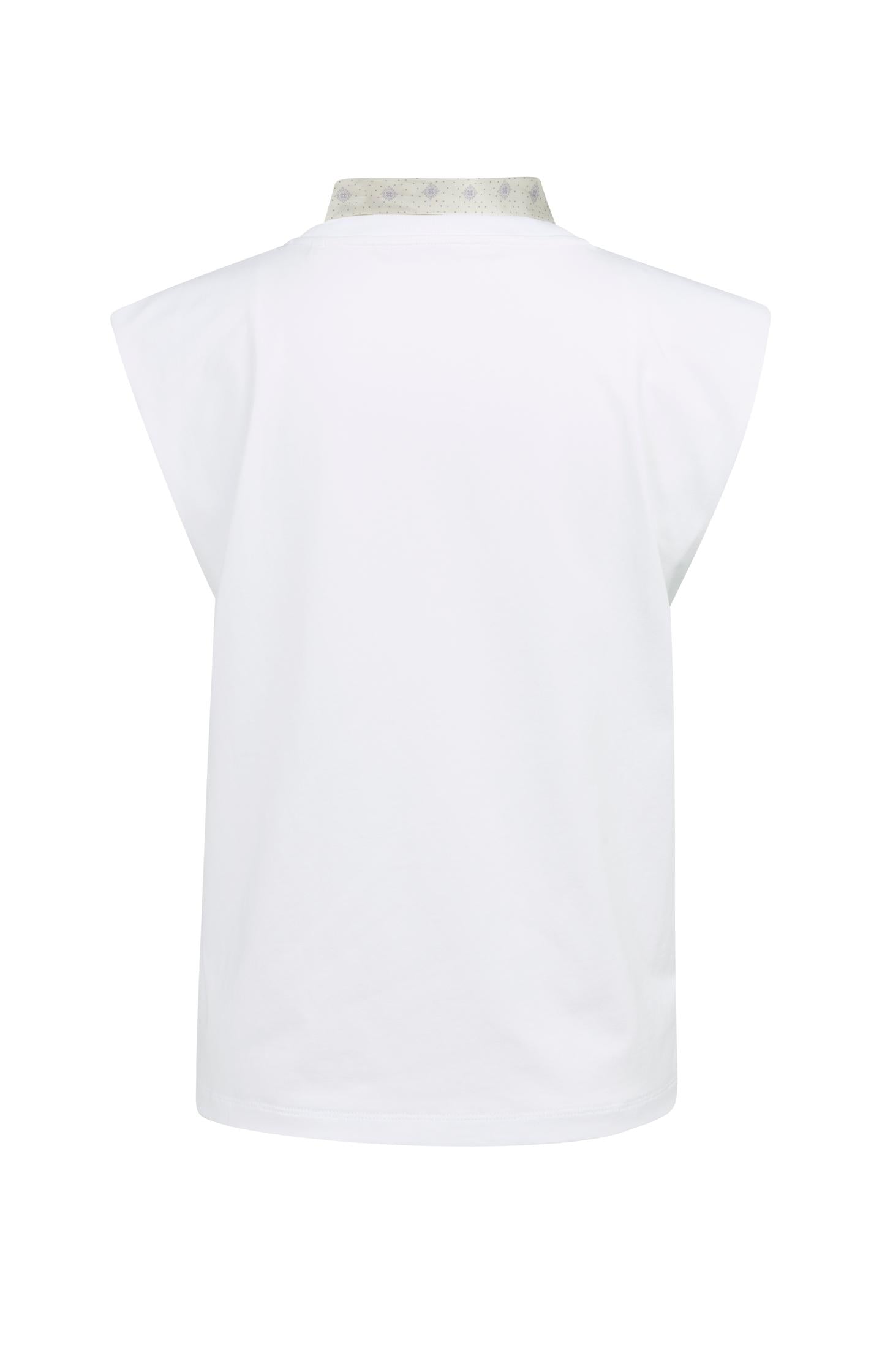 Double-layer sleeveless top with scarf