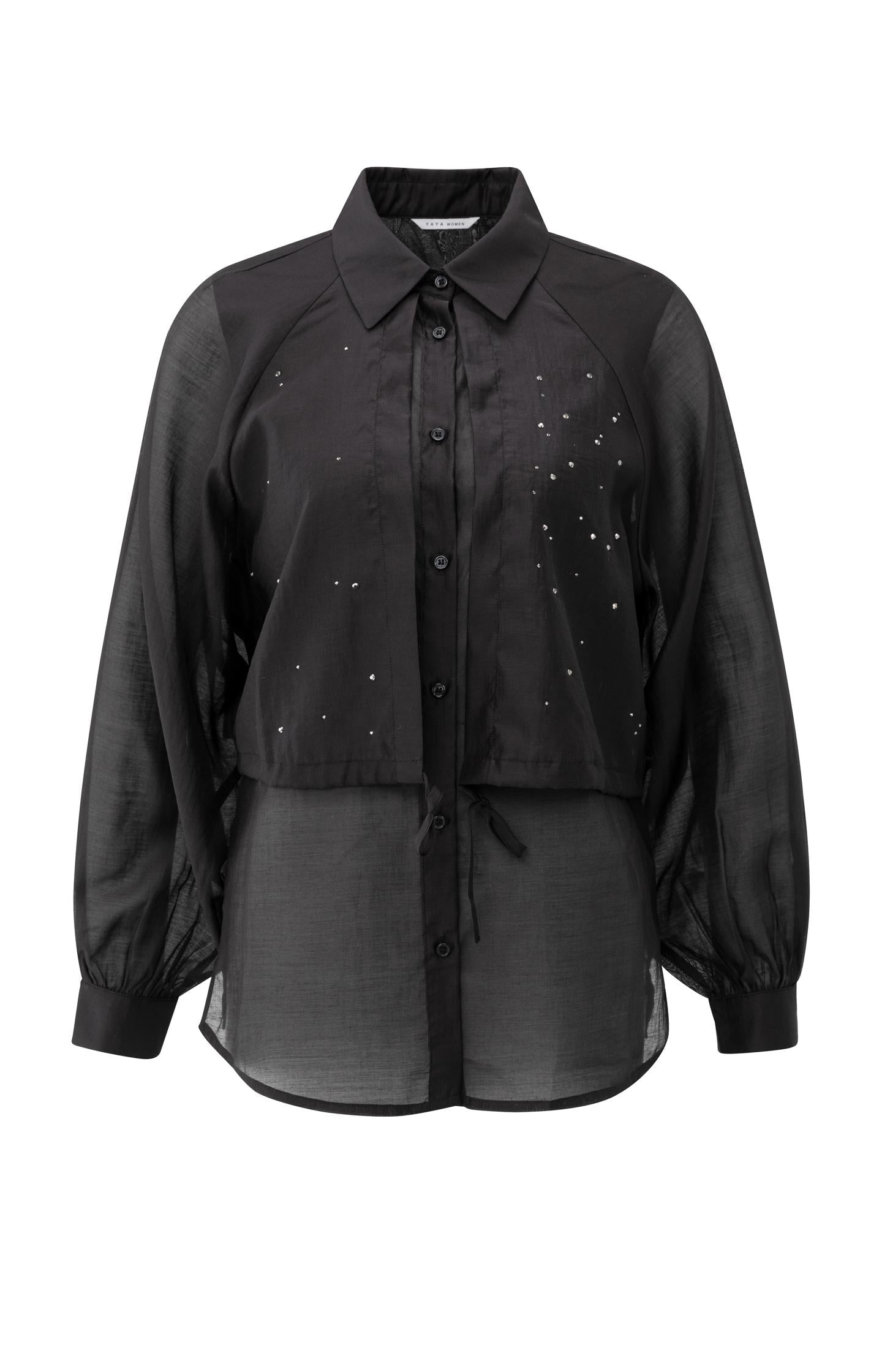 Double layered blouse with embellishments - Type: product