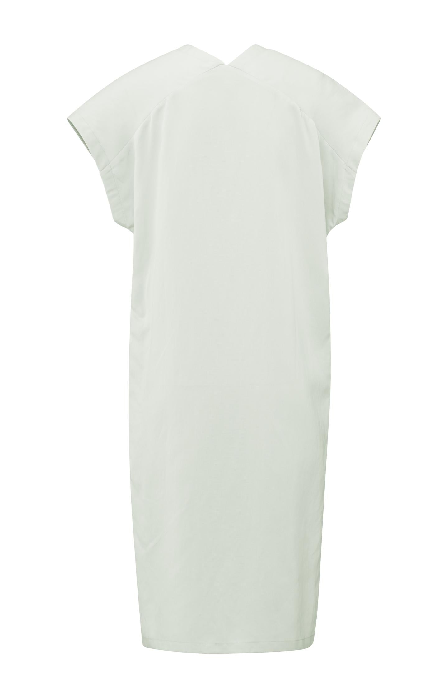 Double V-neck dress with slit