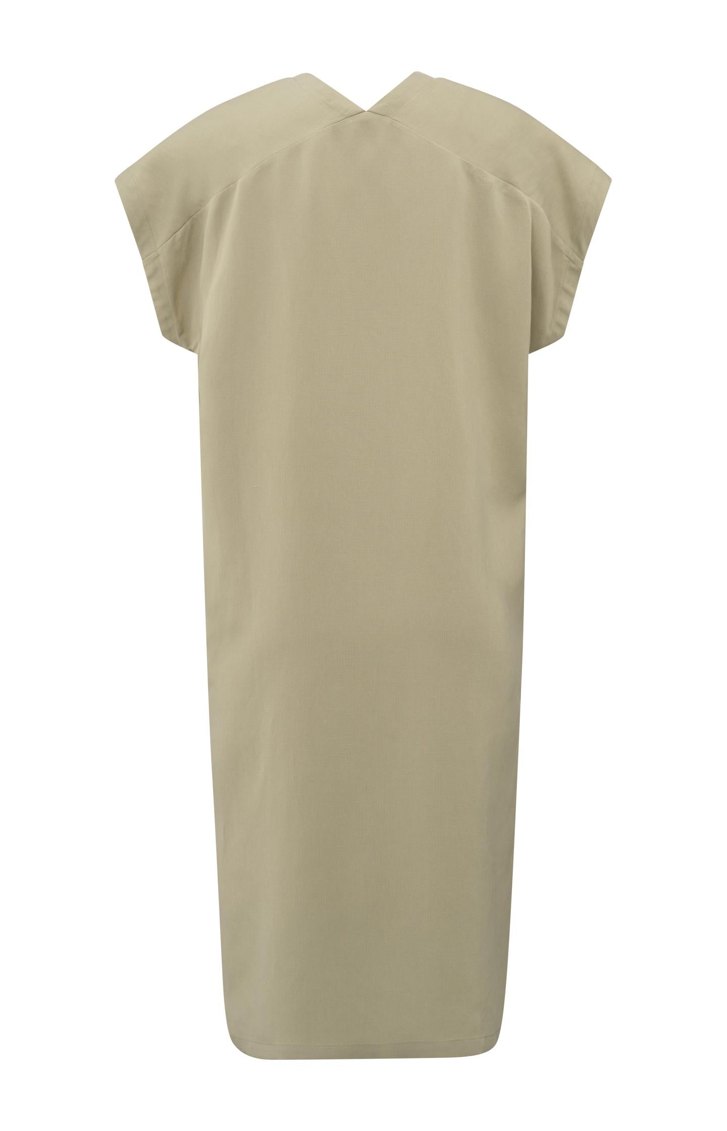 Double V-neck dress with slit