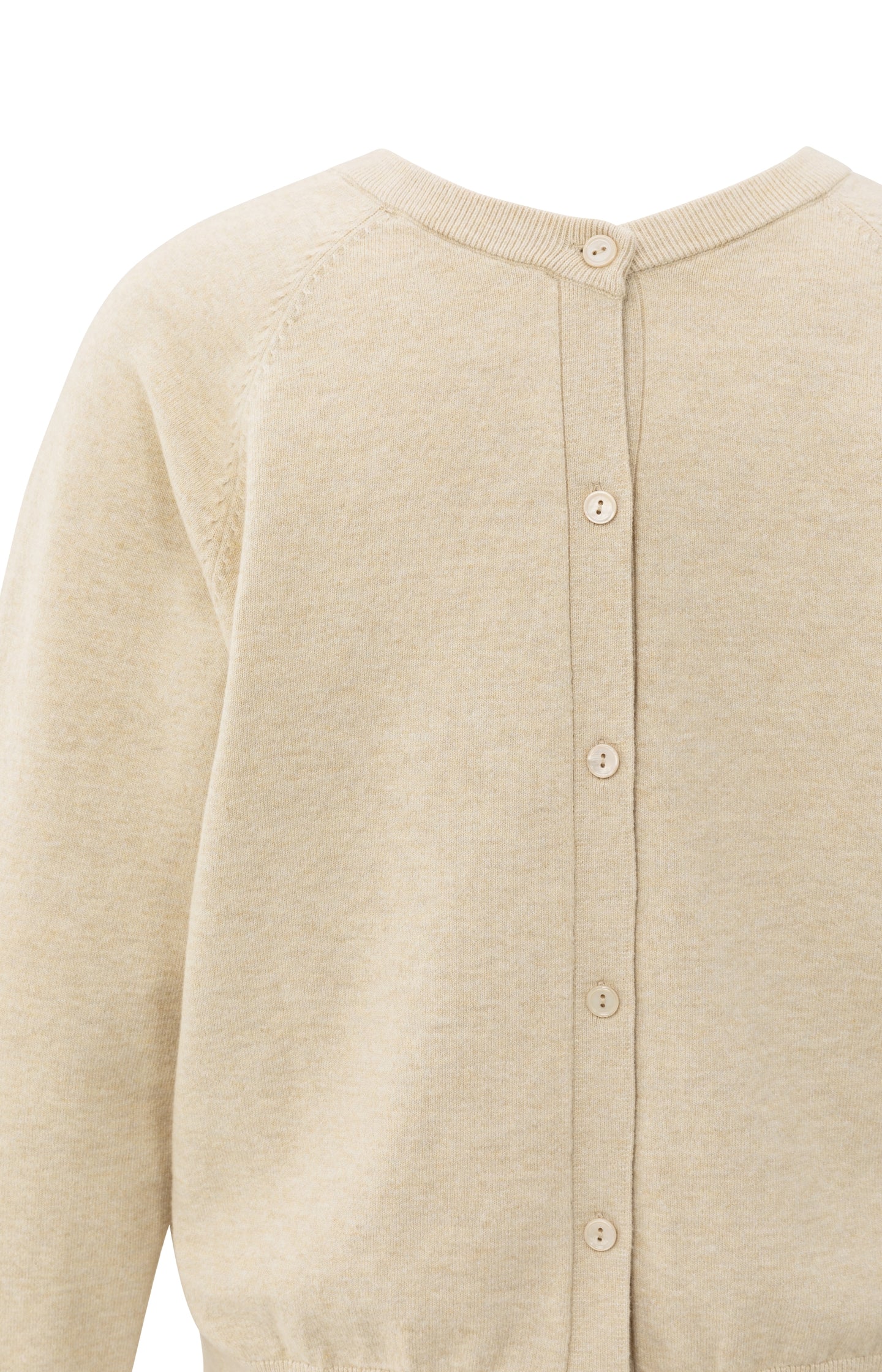Double V-neck sweater with back button detail