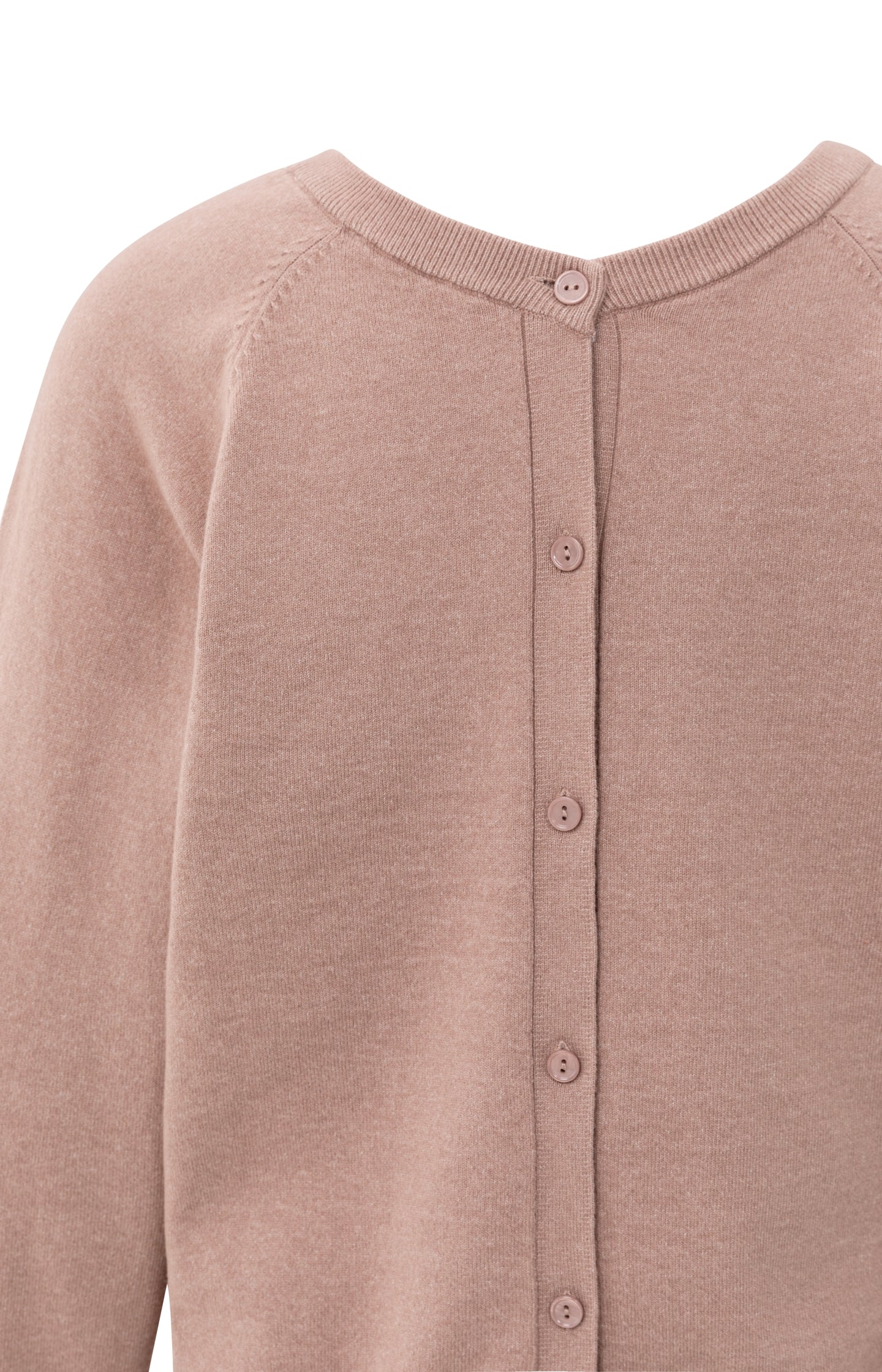 Double V-neck sweater with back button detail