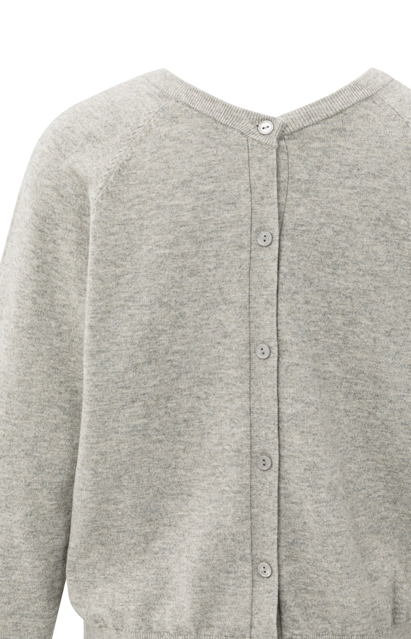 Double V-neck sweater with back button detail
