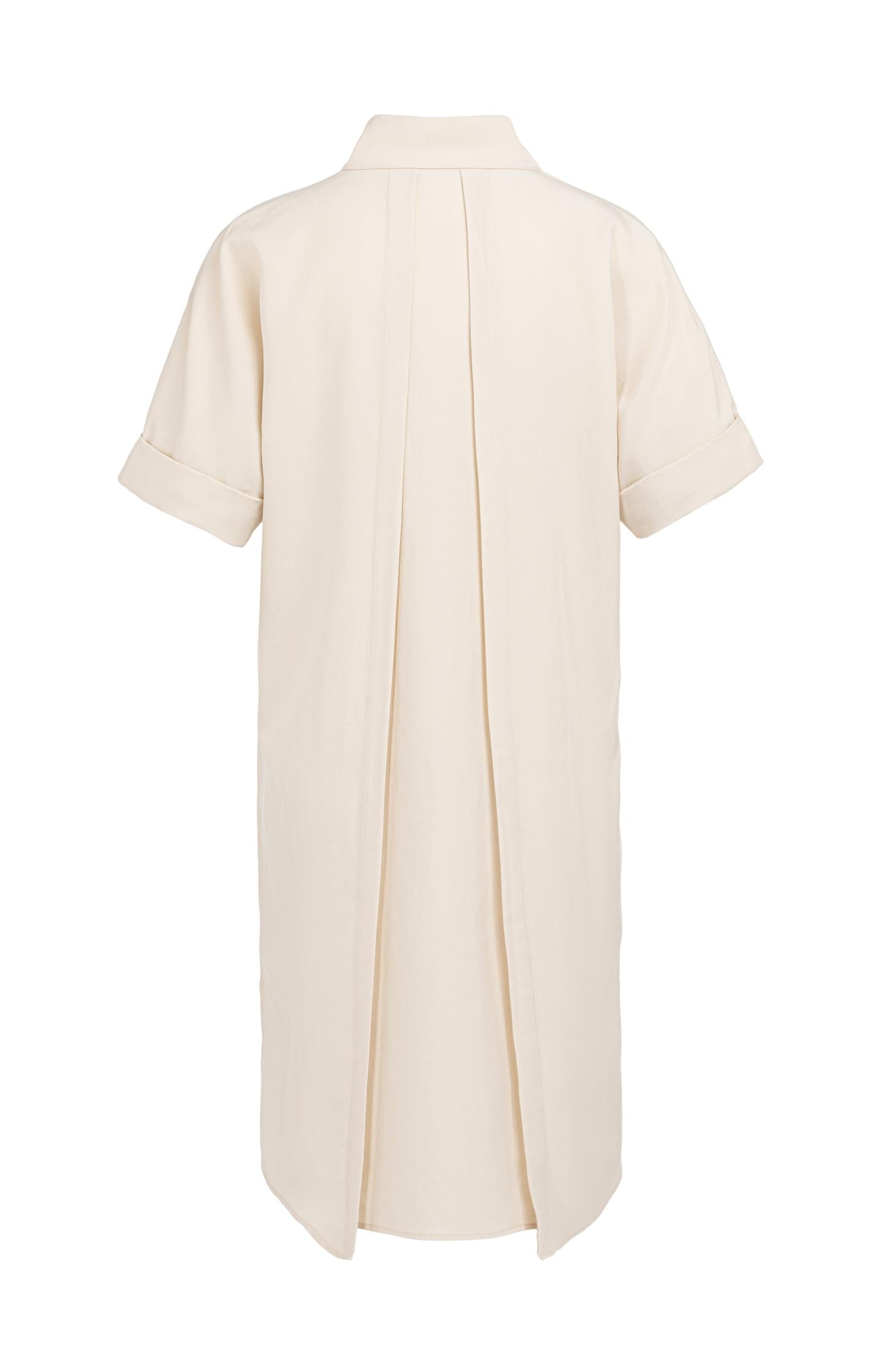 Dress with short sleeves and polo collar