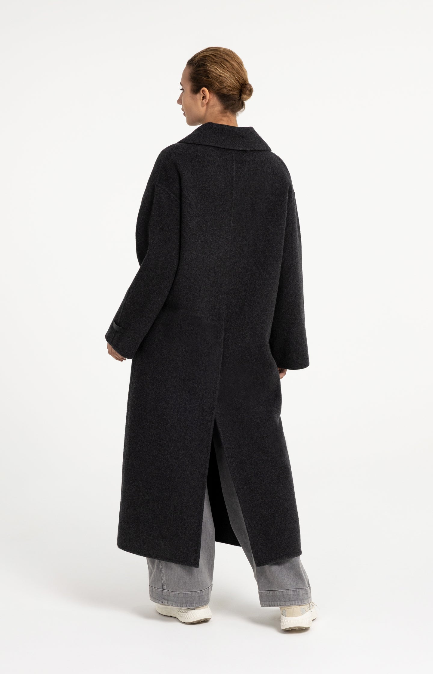 Extra long wool blend coat with oversized fit - Type: lookbook