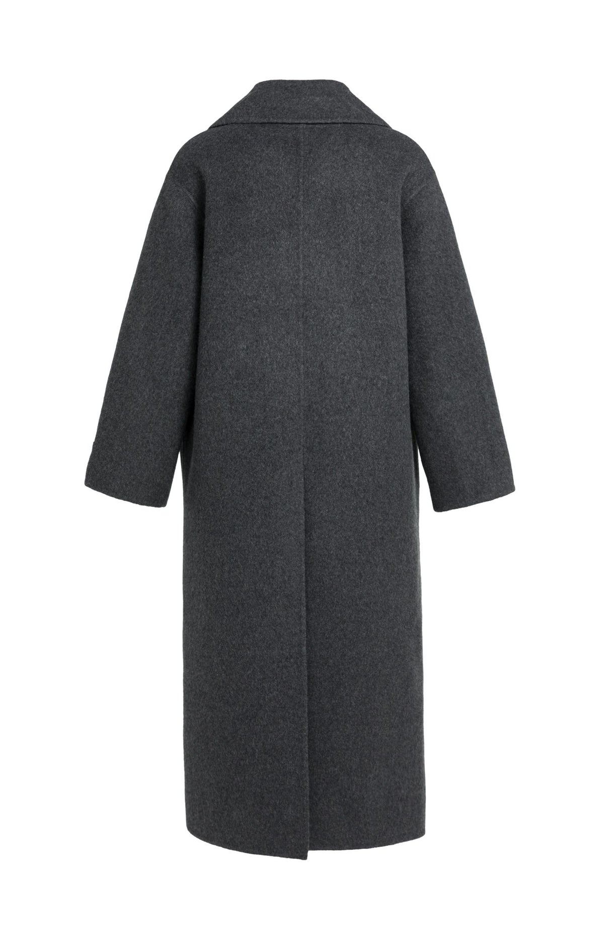 Extra long wool blend coat with oversized fit