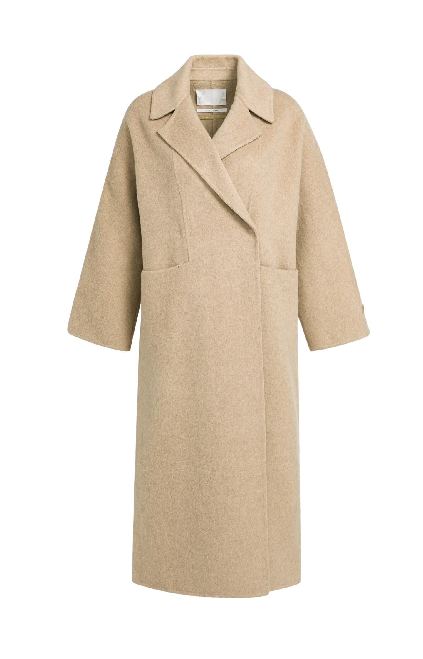Extra long wool blend coat with oversized fit - Type: lookbook
