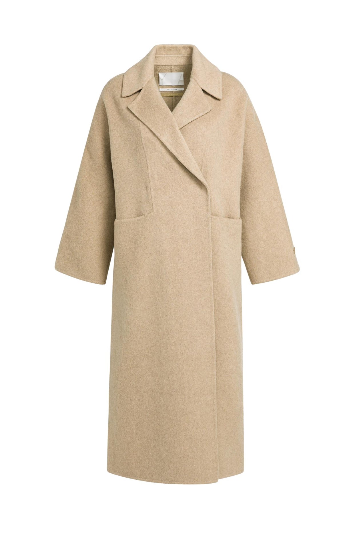 Extra long wool blend coat with oversized fit
