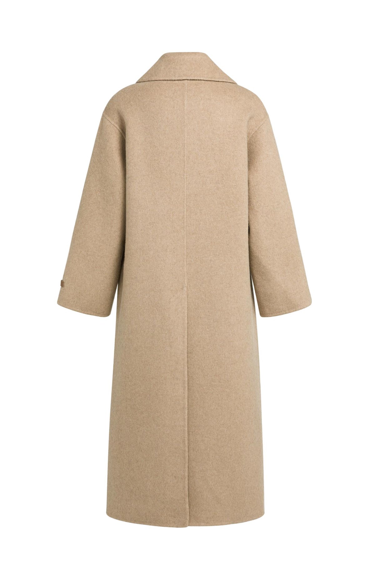 Extra long wool blend coat with oversized fit