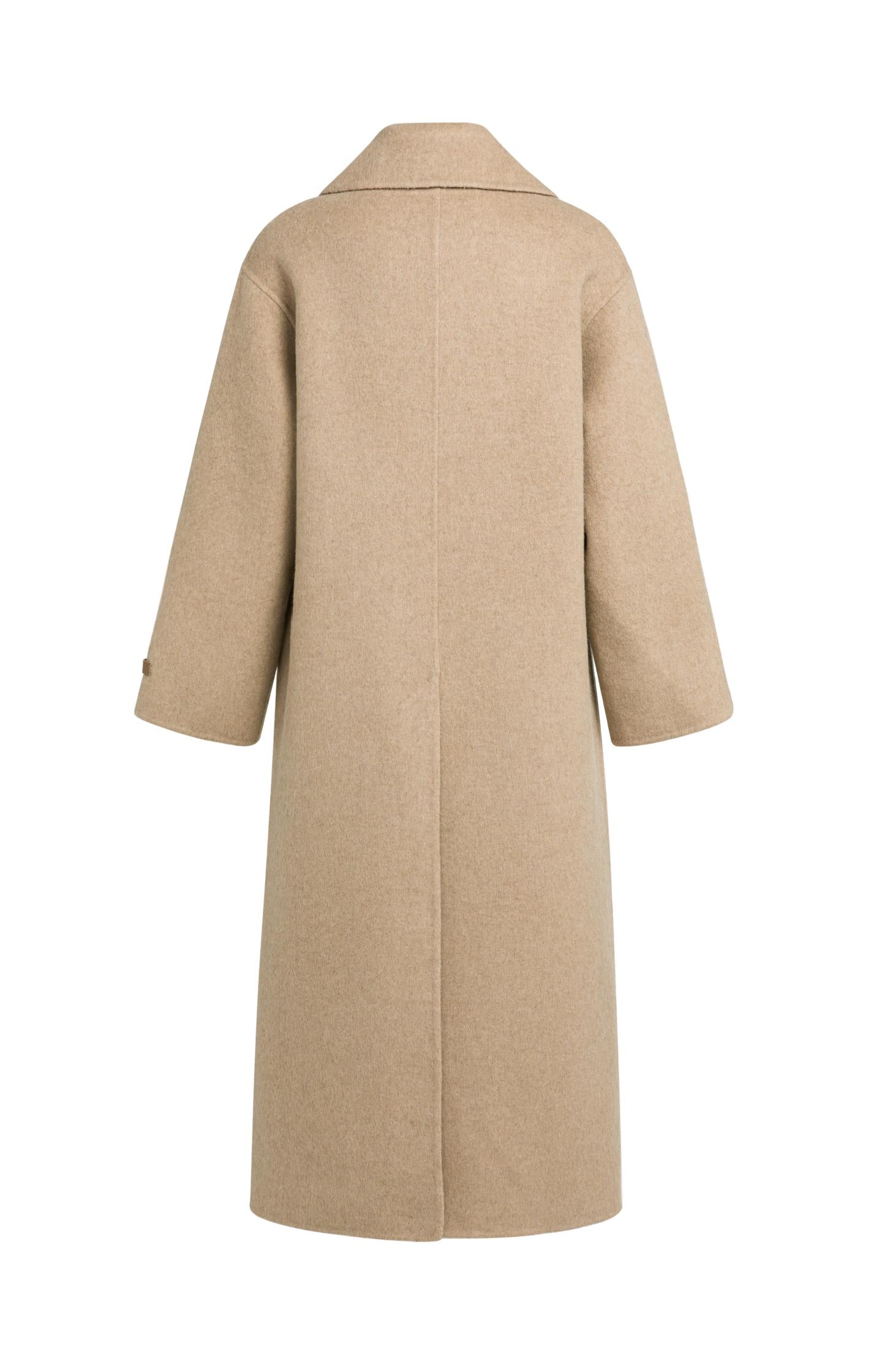 Extra long wool blend coat with oversized fit - Type: lookbook
