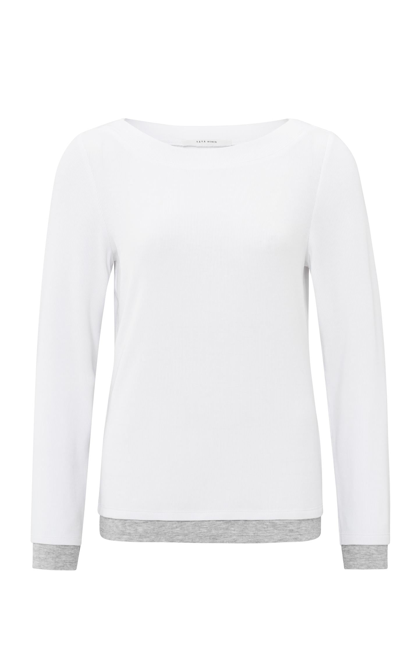 Faux double-layered top with contrasting trim details - Type: product