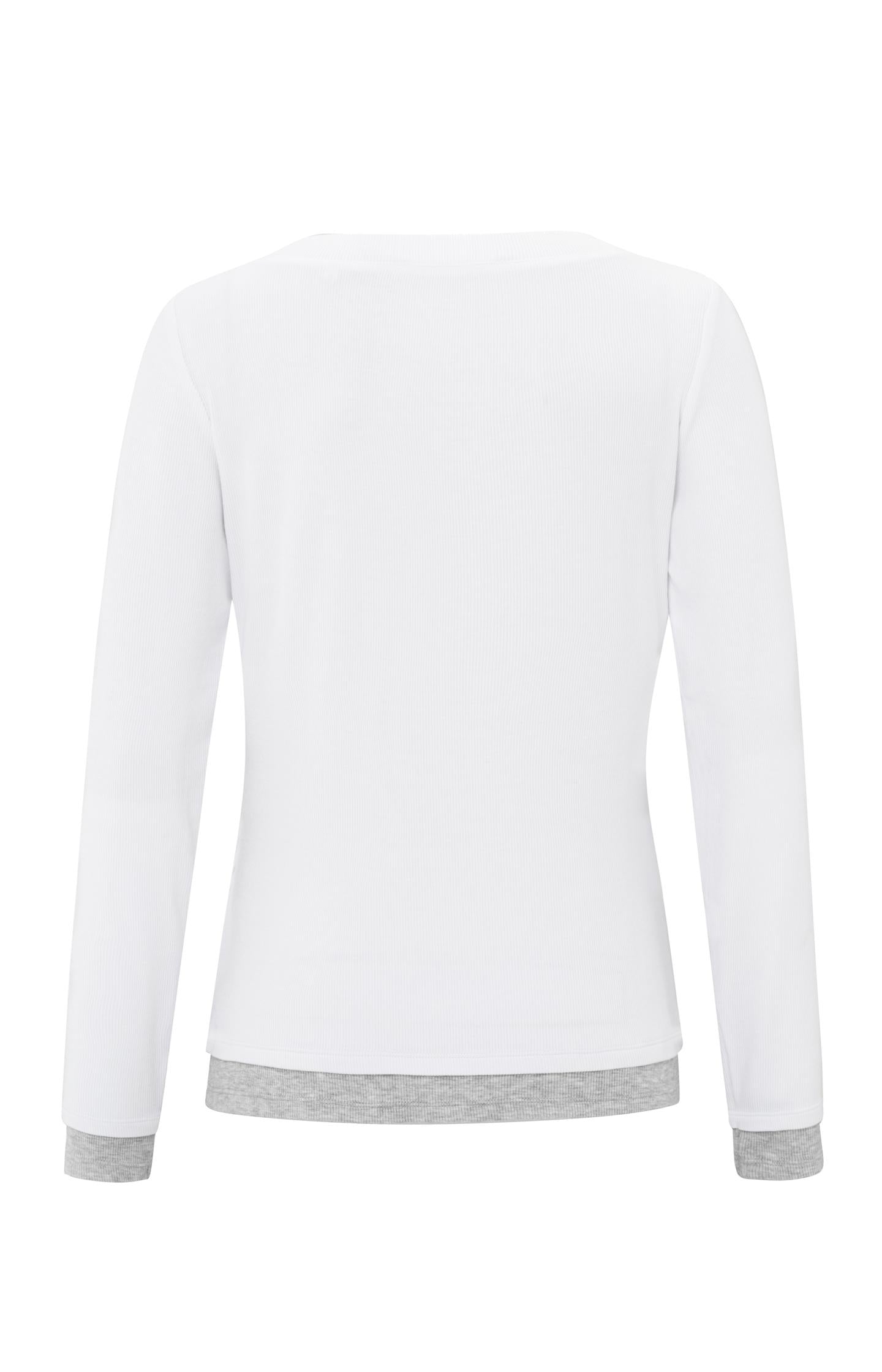 Faux double-layered top with contrasting trim details