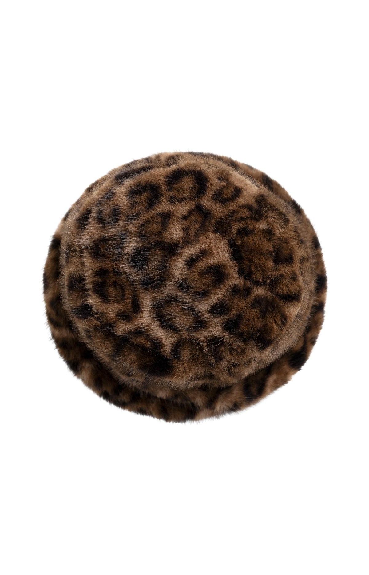 Faux fur bucket hat with leopard print - Cocoa Brown Dessin