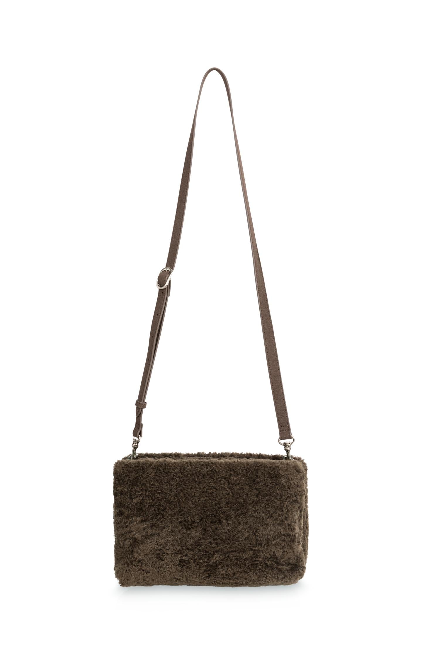 Faux fur crossbody bag