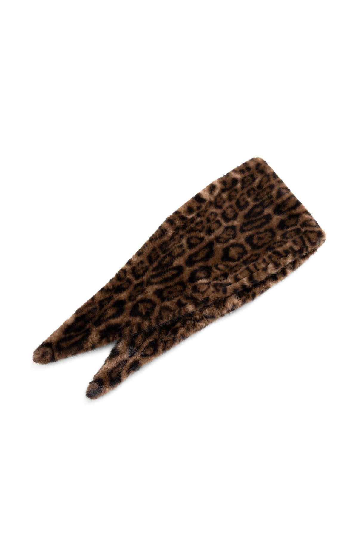 Faux fur scarf with leopard print - Cocoa Brown Dessin