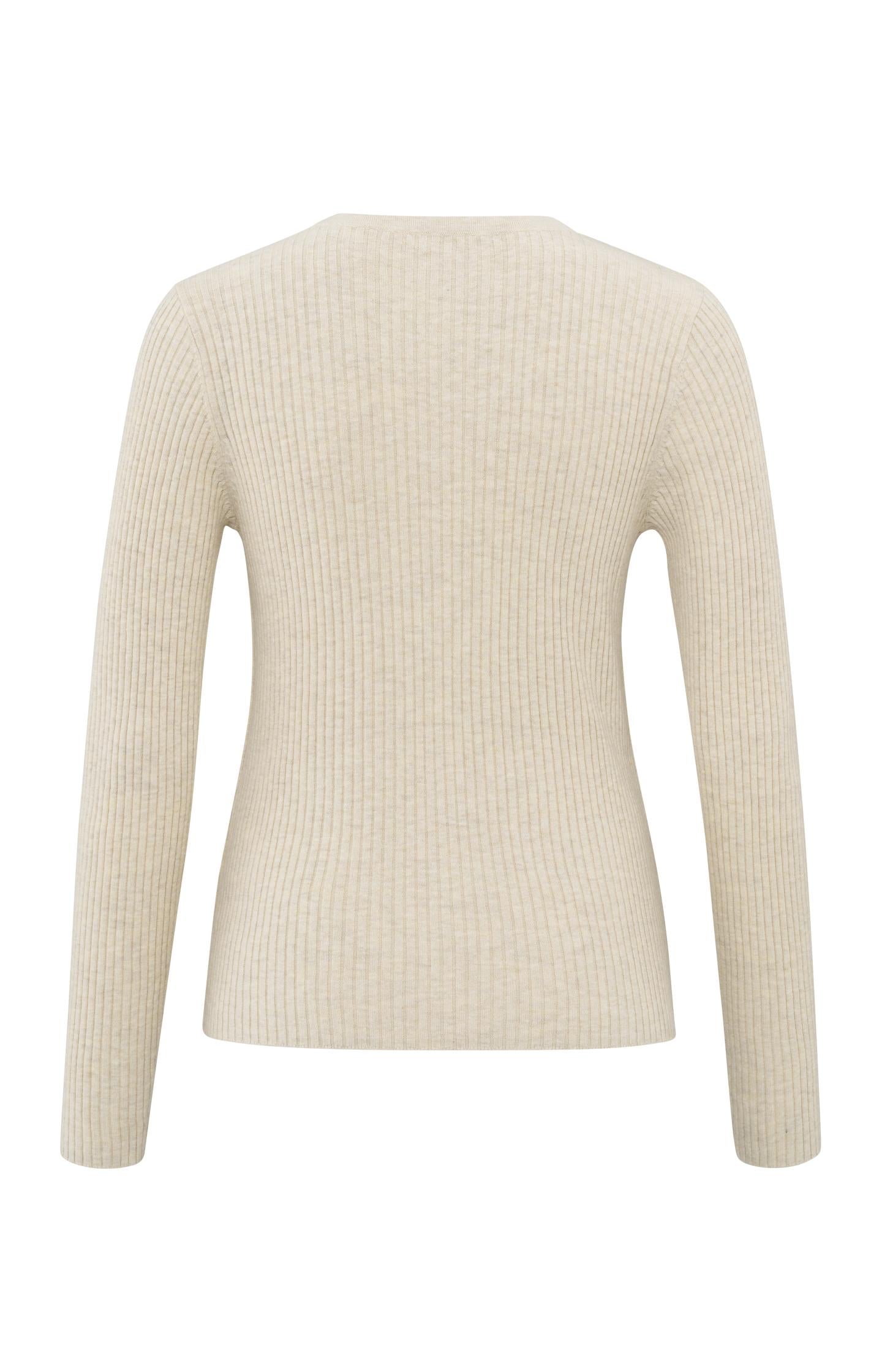 Faux layered ribbed cardigan with button detail