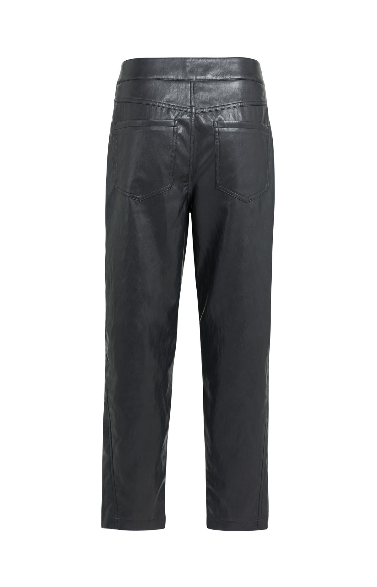 Faux leather carrot fit trousers