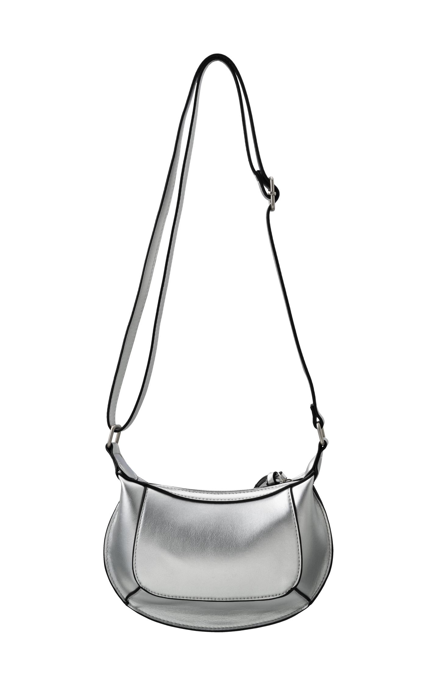Faux leather crossbody with zip and seam details