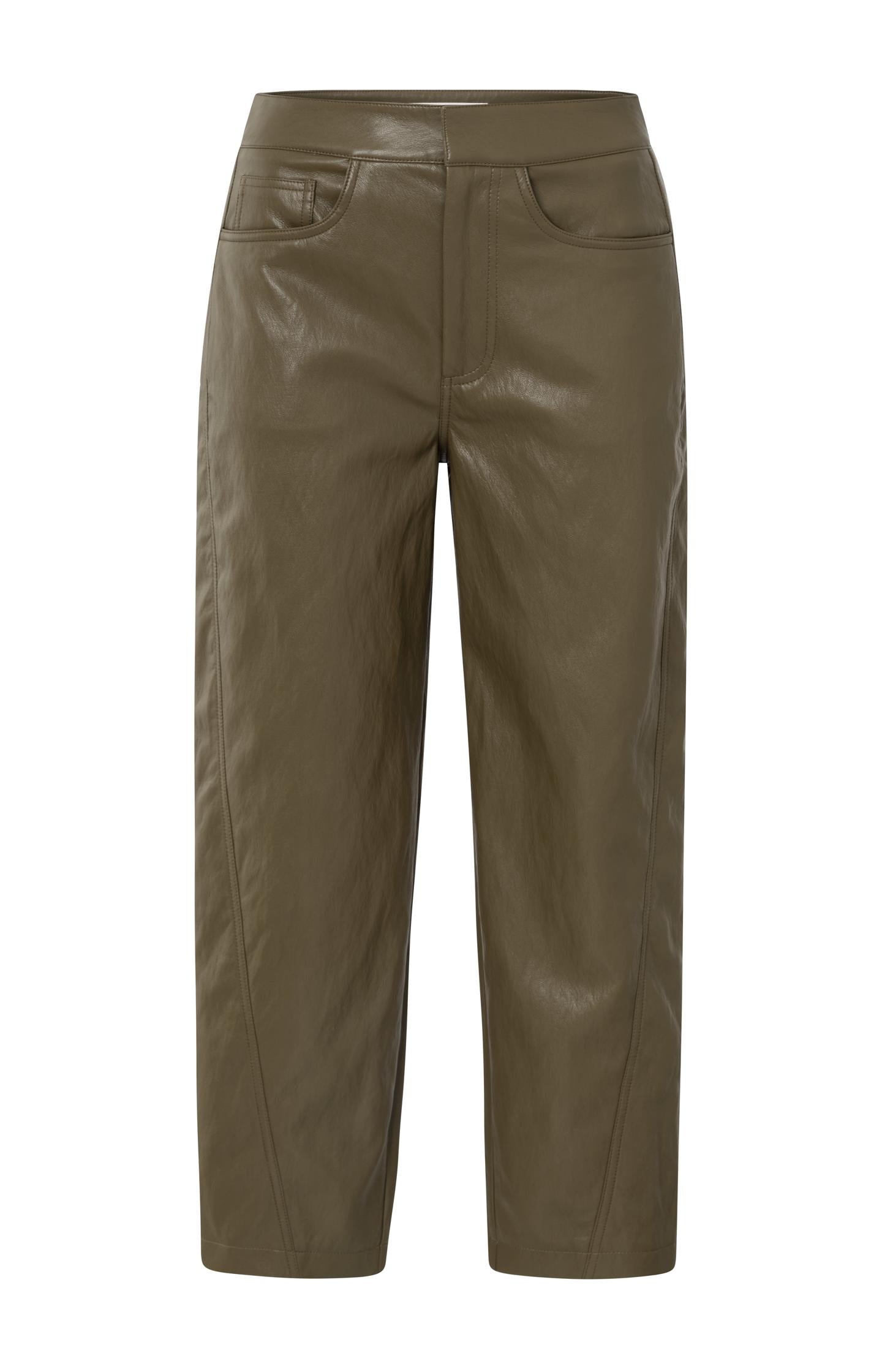 Faux leather trousers with seam details - Type: product