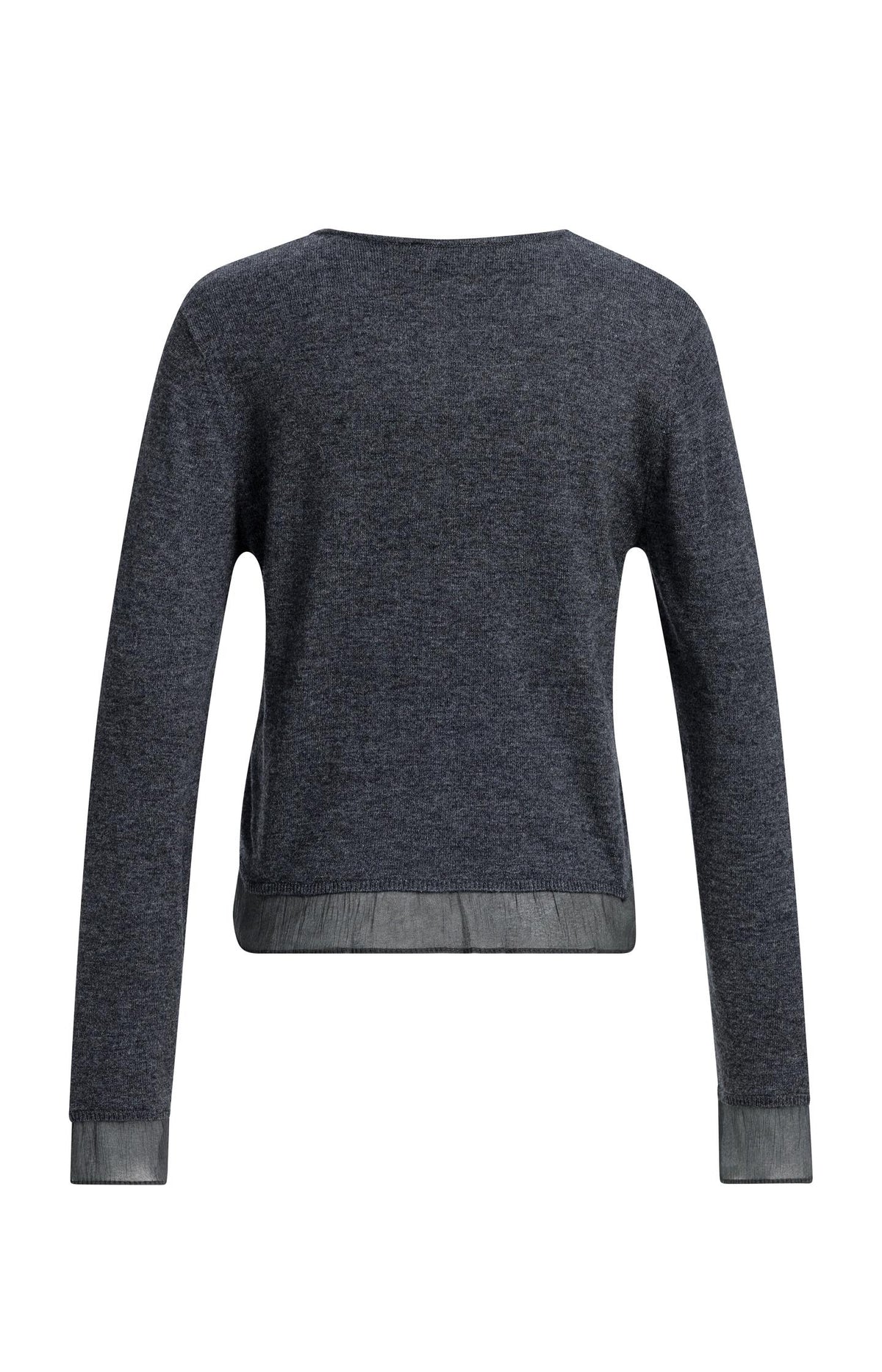 Fine-knit cardigan with button closure - Dark Anthracite Melange