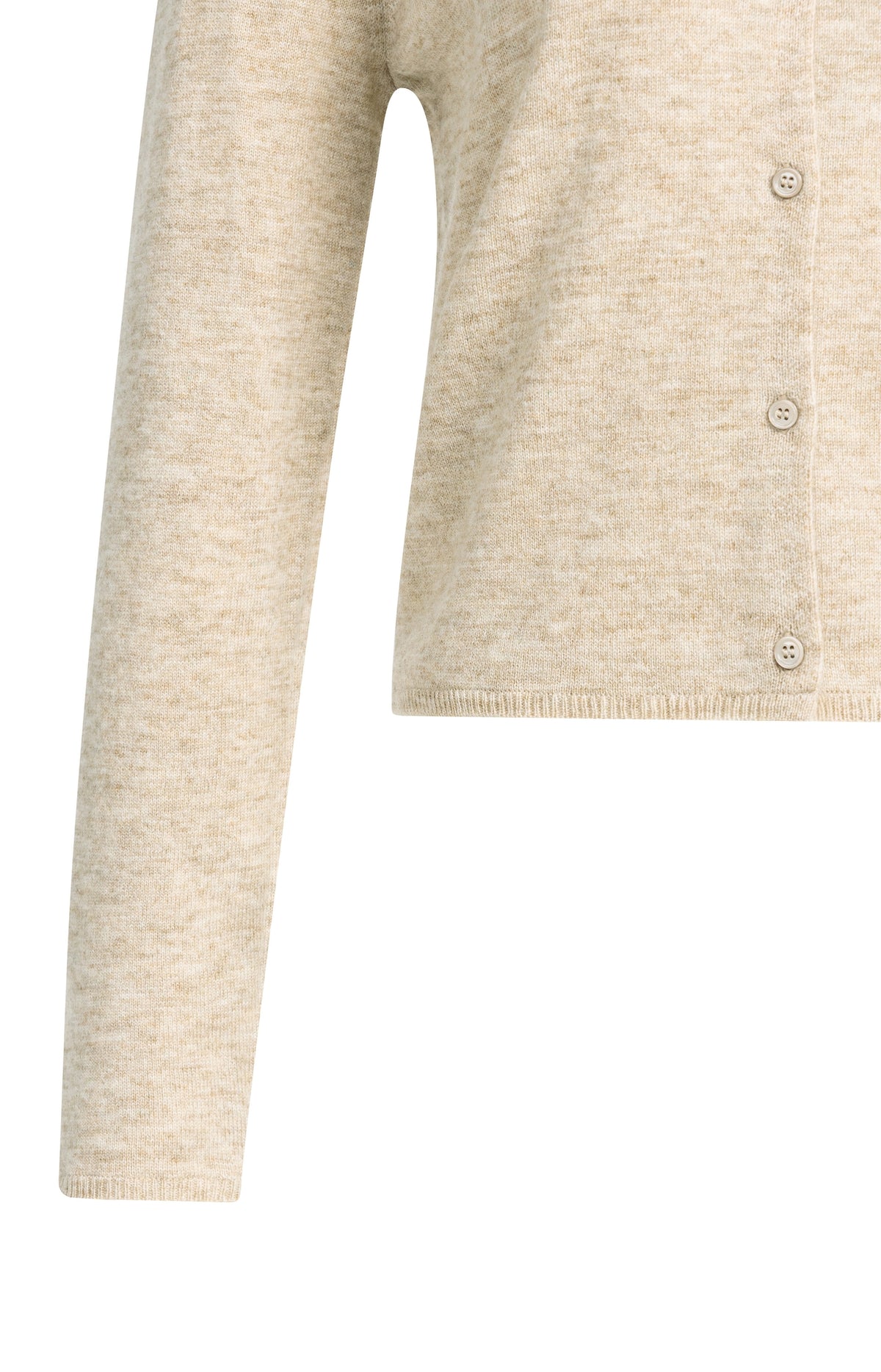 Fine-knit cardigan with button closure - Light Beige Melange