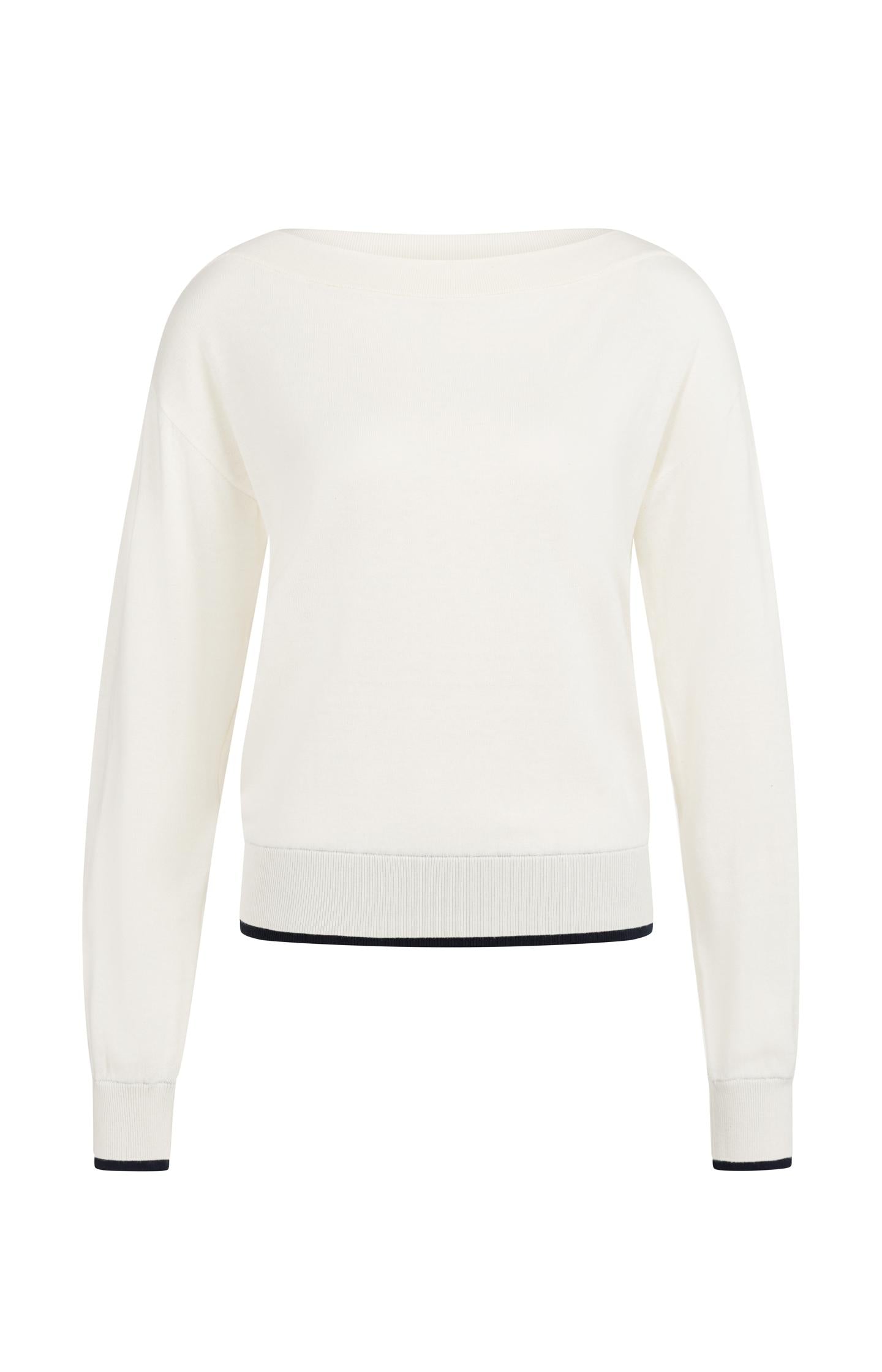 Fine knit sweater with boat neckline and long sleeves - Type: product