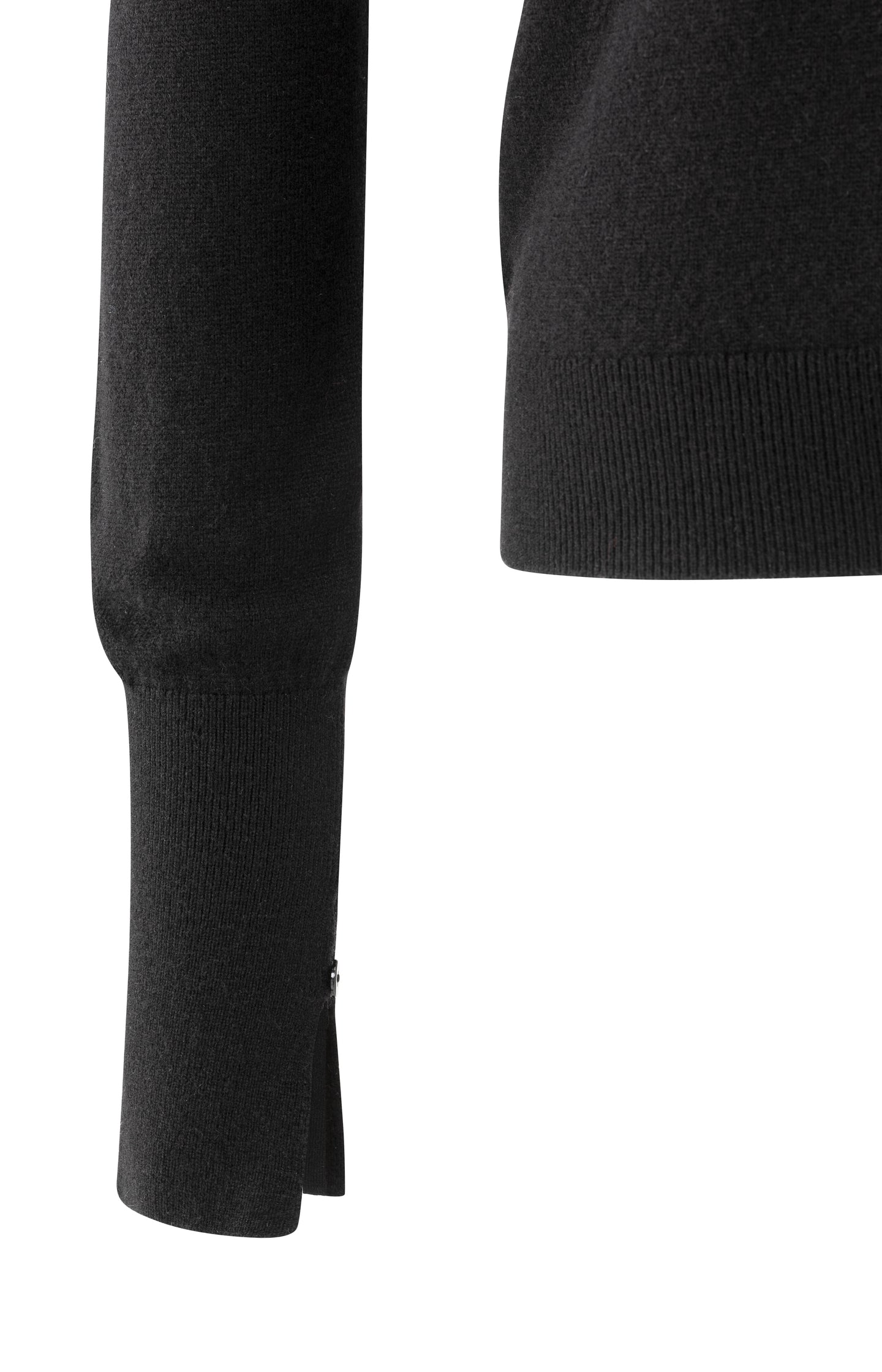 Fine knit sweater with mock neck and cut-out neckline