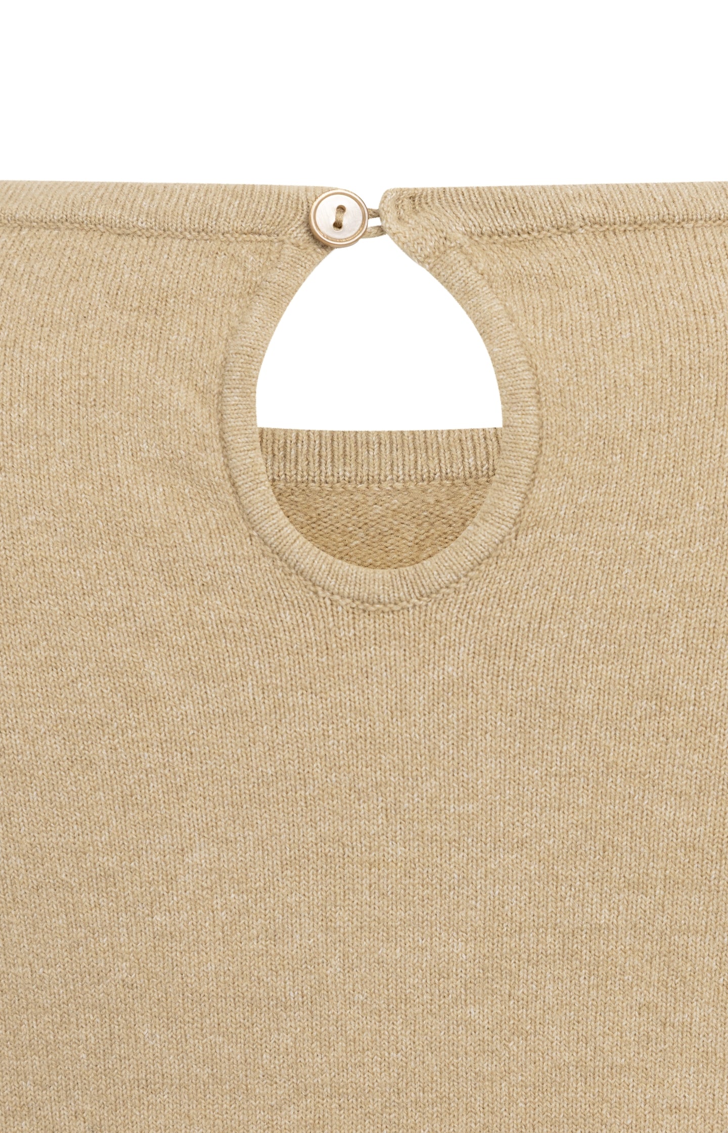 Fine knit top with woven ruffle trims