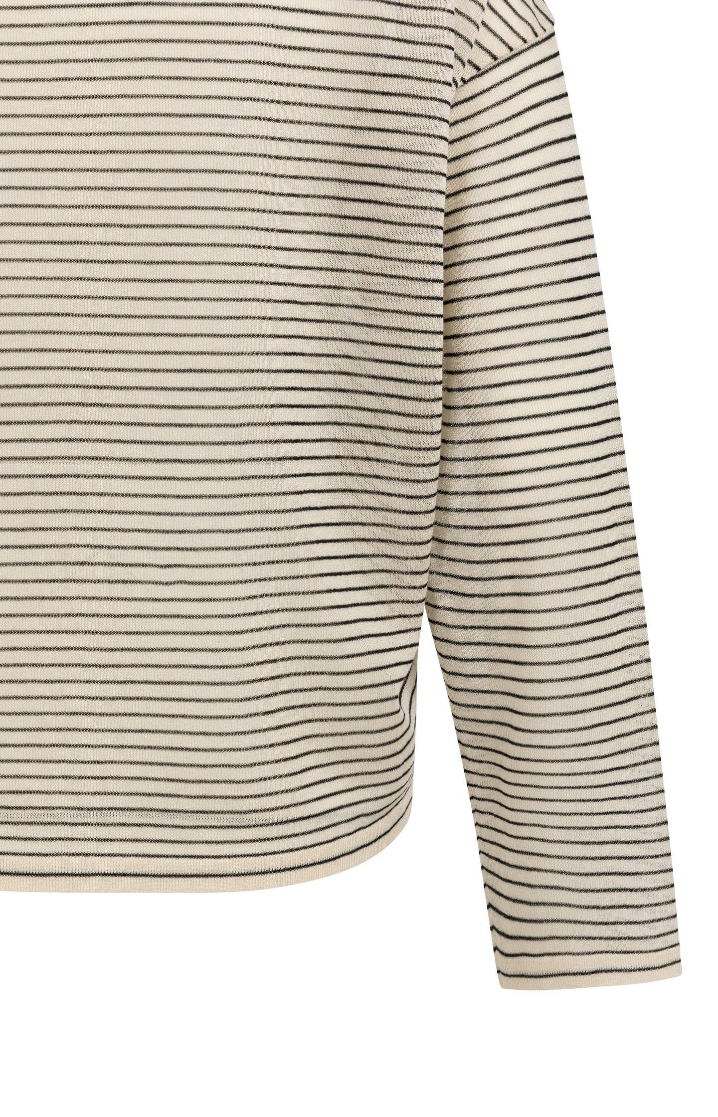 Fine-knitted striped sweater with a slightly sheer finish