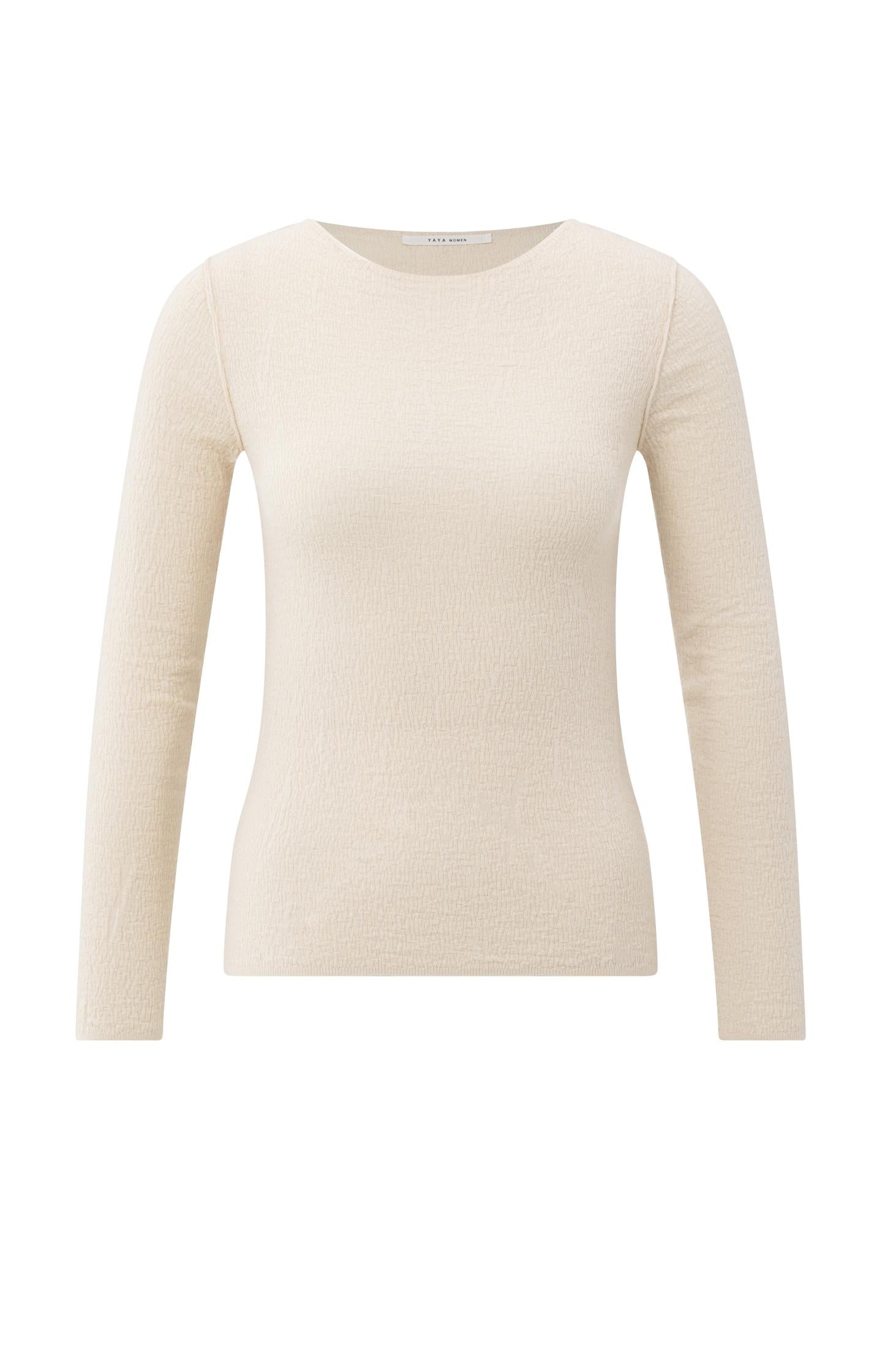 Fine knitted top with texture and long sleeves - Type: product